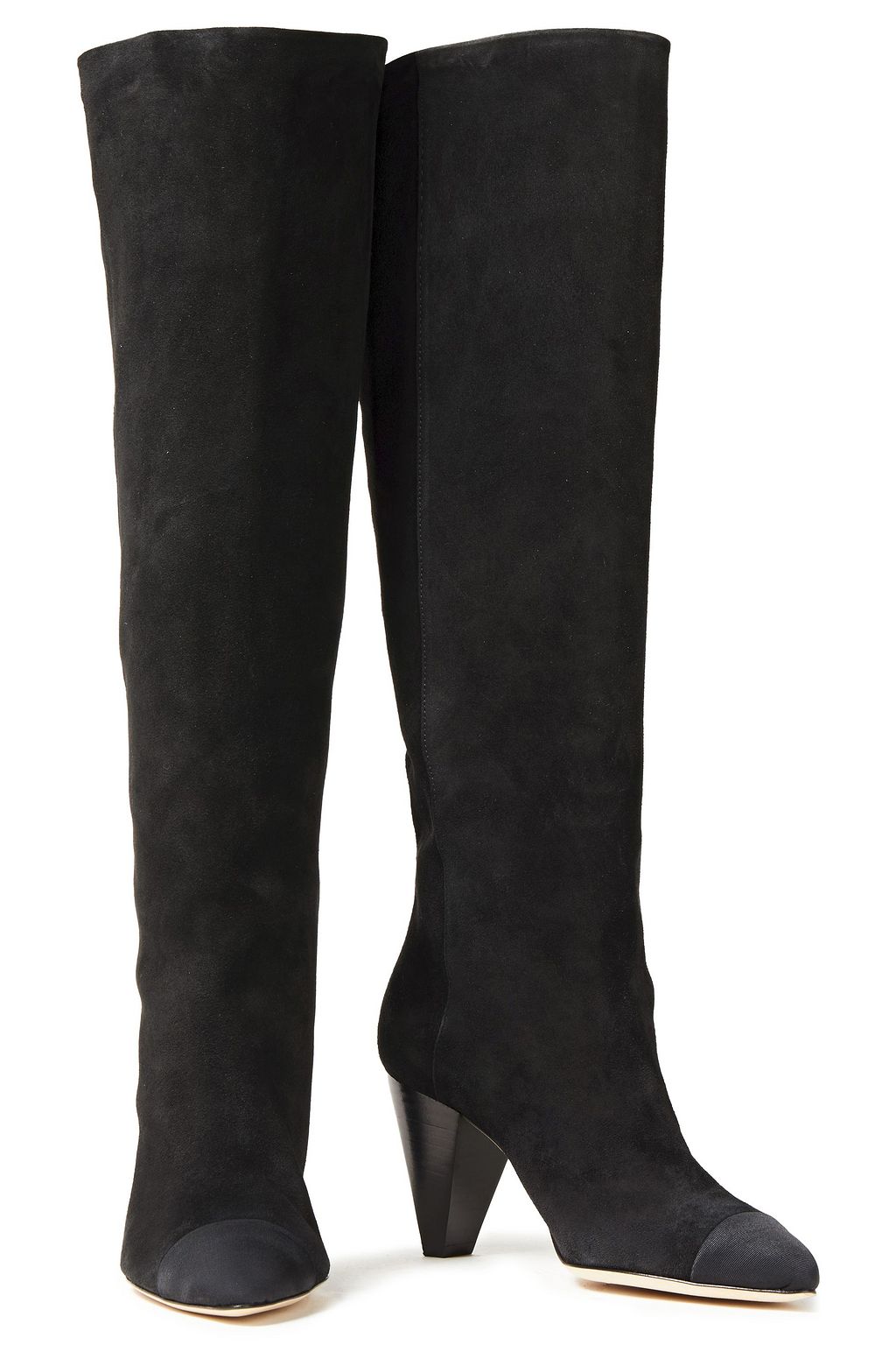 SANDRO Dani faille-trimmed suede knee boots