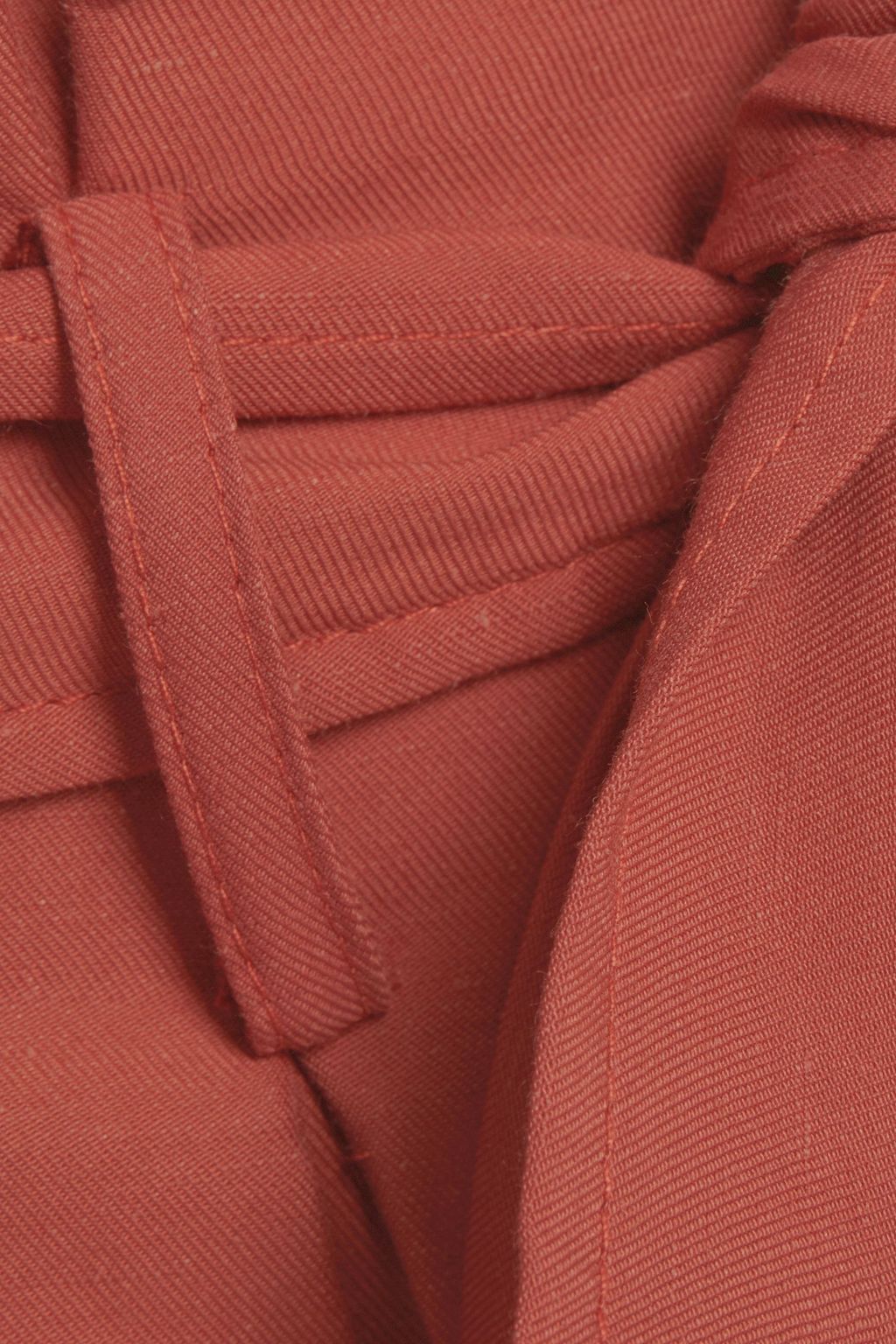 SANDRO Eddi belted pleated slub twill shorts