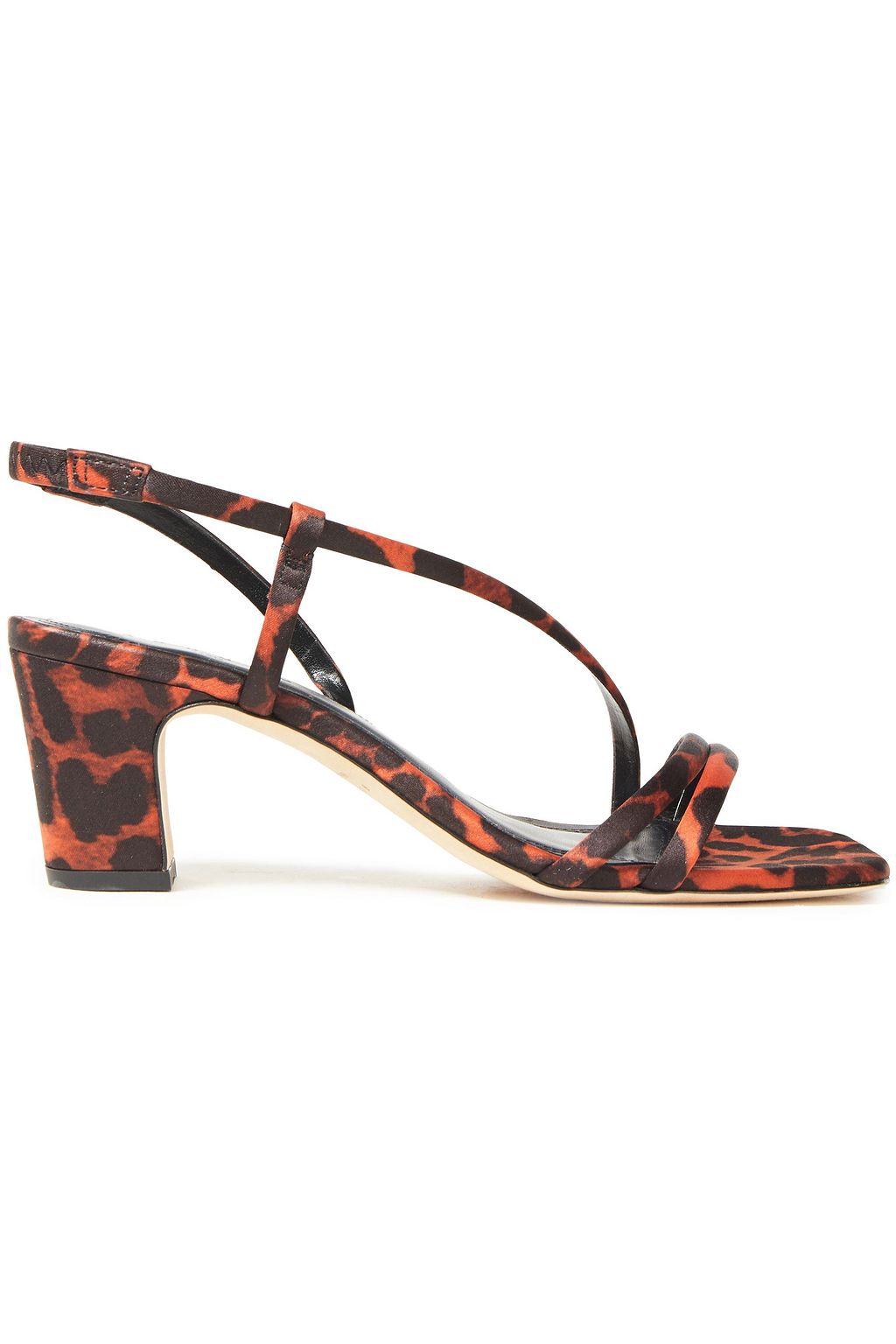 leopard print mid heel sandals