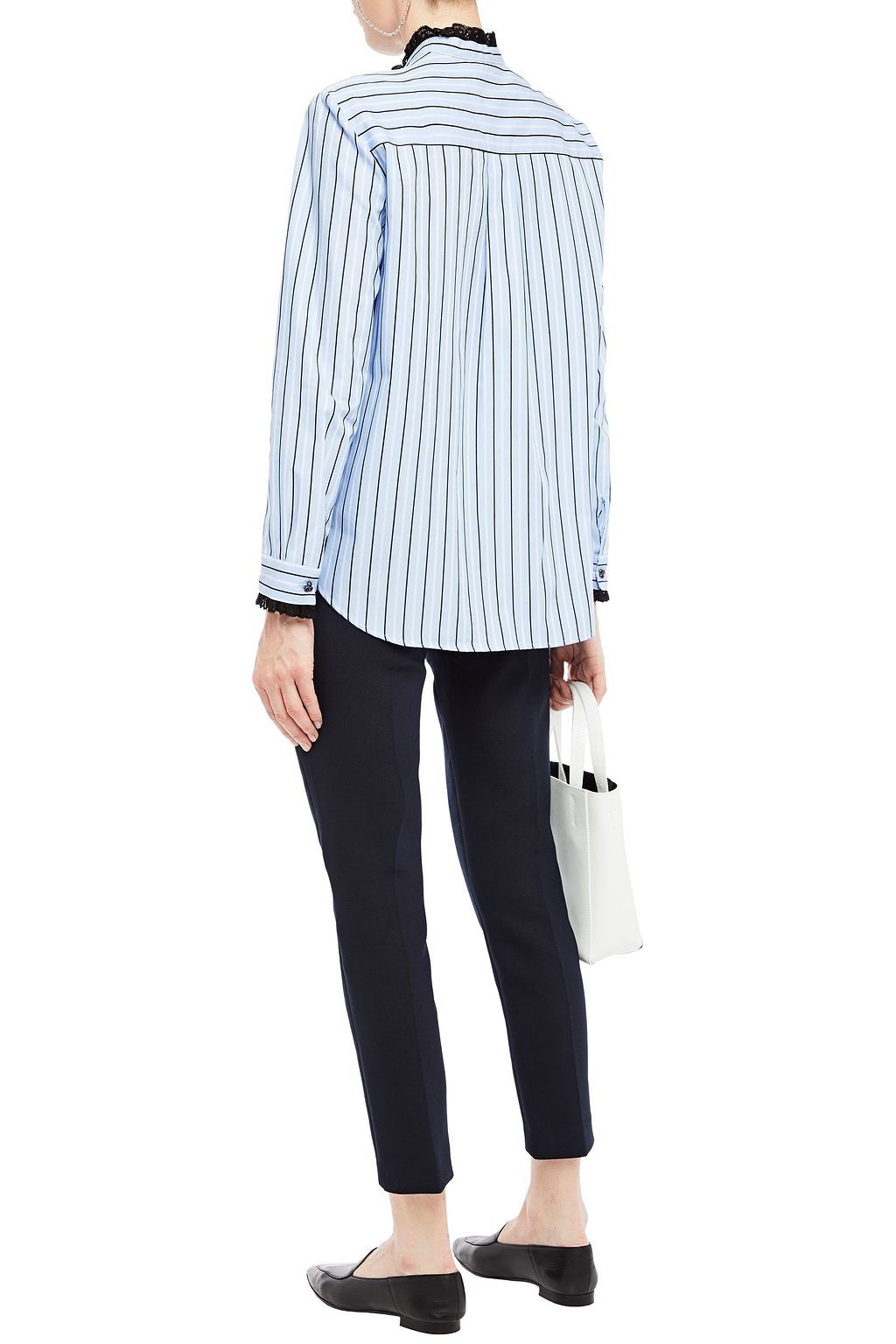 SANDRO Andy cropped twill slim-leg pants