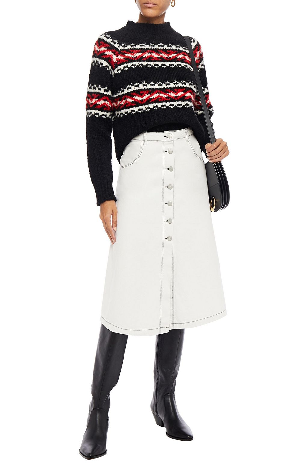 SANDRO Jaquie Fair Isle jacquard-knit sweater