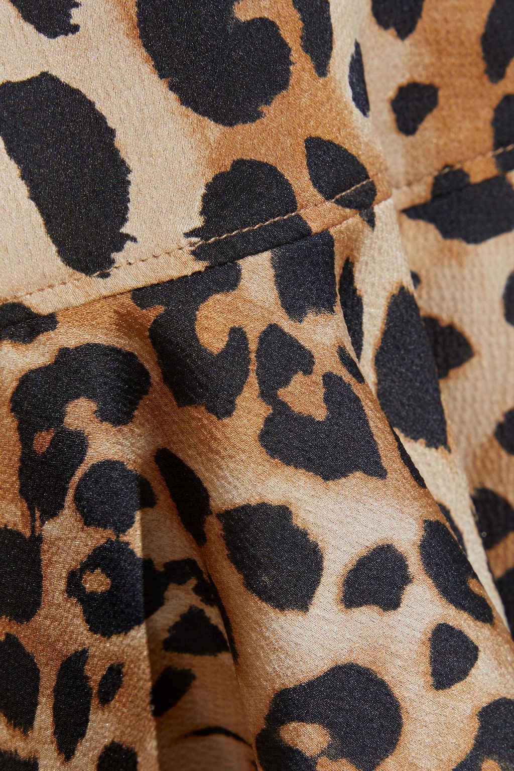 RONNY KOBO Mavis leopard-print hammered-satin peplum camisole