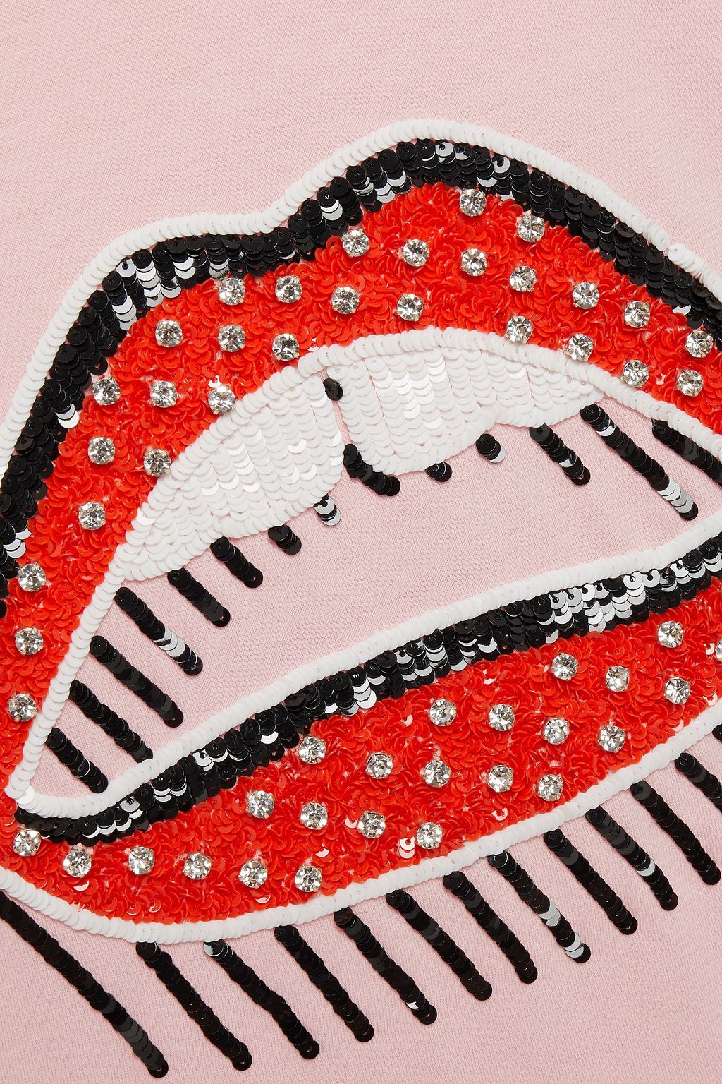 MARKUS LUPFER Crystal and sequin-embellished cotton-jersey T-shirt