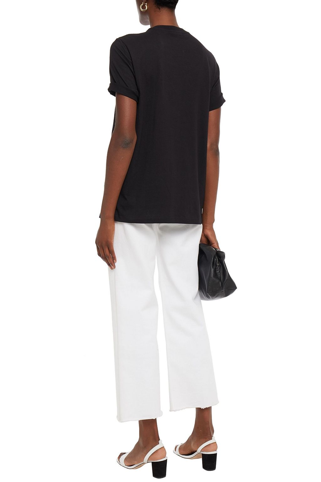 MARKUS LUPFER Crystal and sequin-embellished cotton-jersey T-shirt