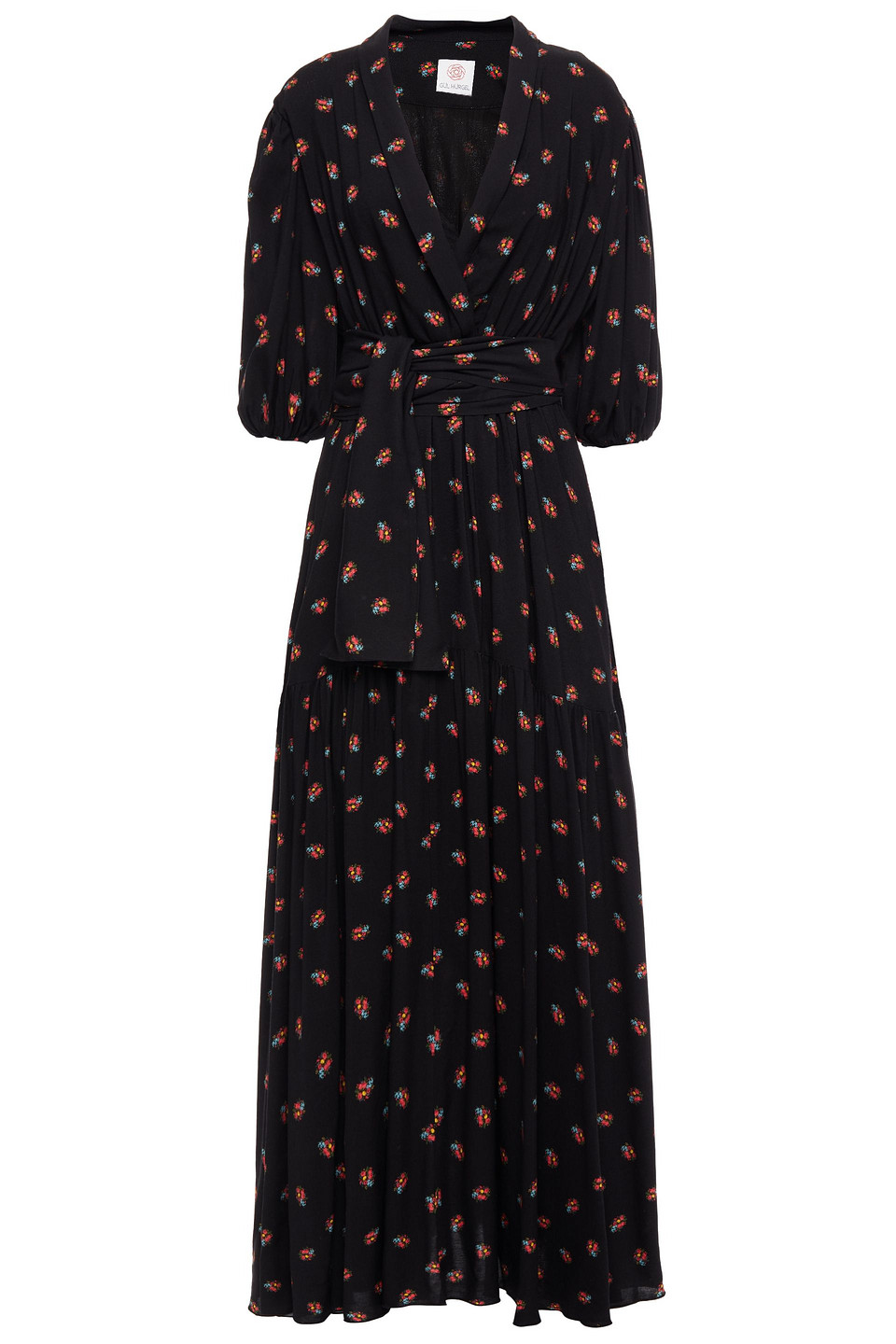 GÜL HÜRGEL Belted floral-print woven maxi dress