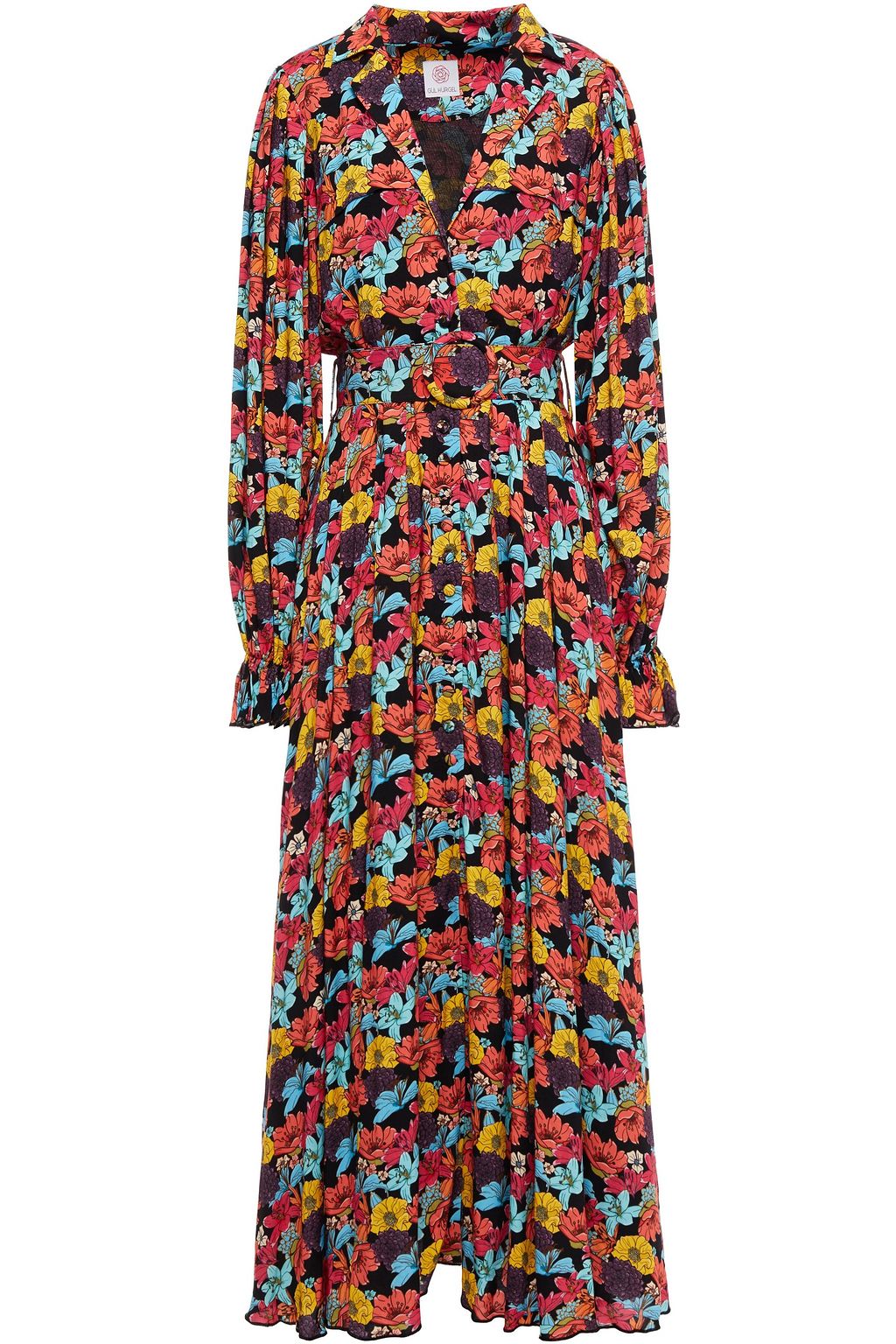 GÜL HÜRGEL Belted floral-print woven maxi dress | THE OUTNET