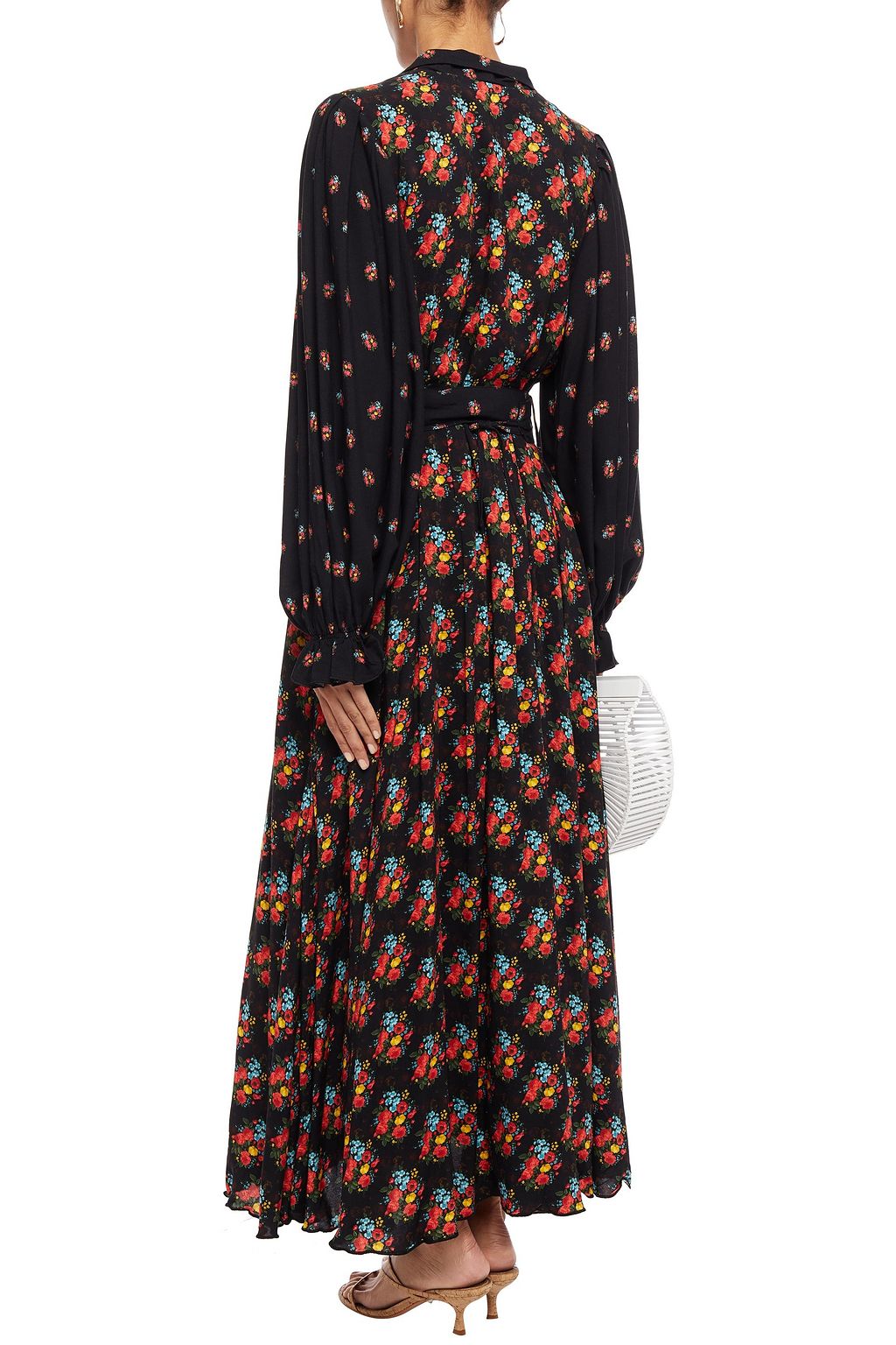 GÜL HÜRGEL Belted floral-print brushed-poplin maxi dress