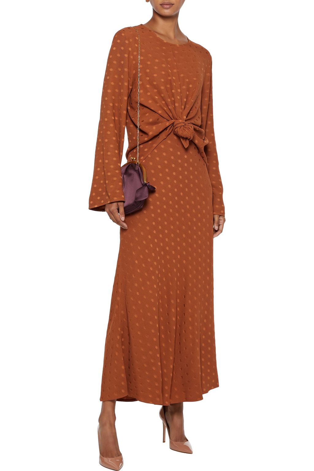RACIL Tallulah polka-dot jacquard maxi skirt