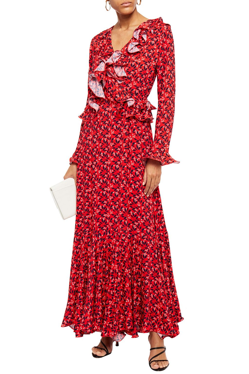 GÜL HÜRGEL Ruffled floral-print woven maxi dress