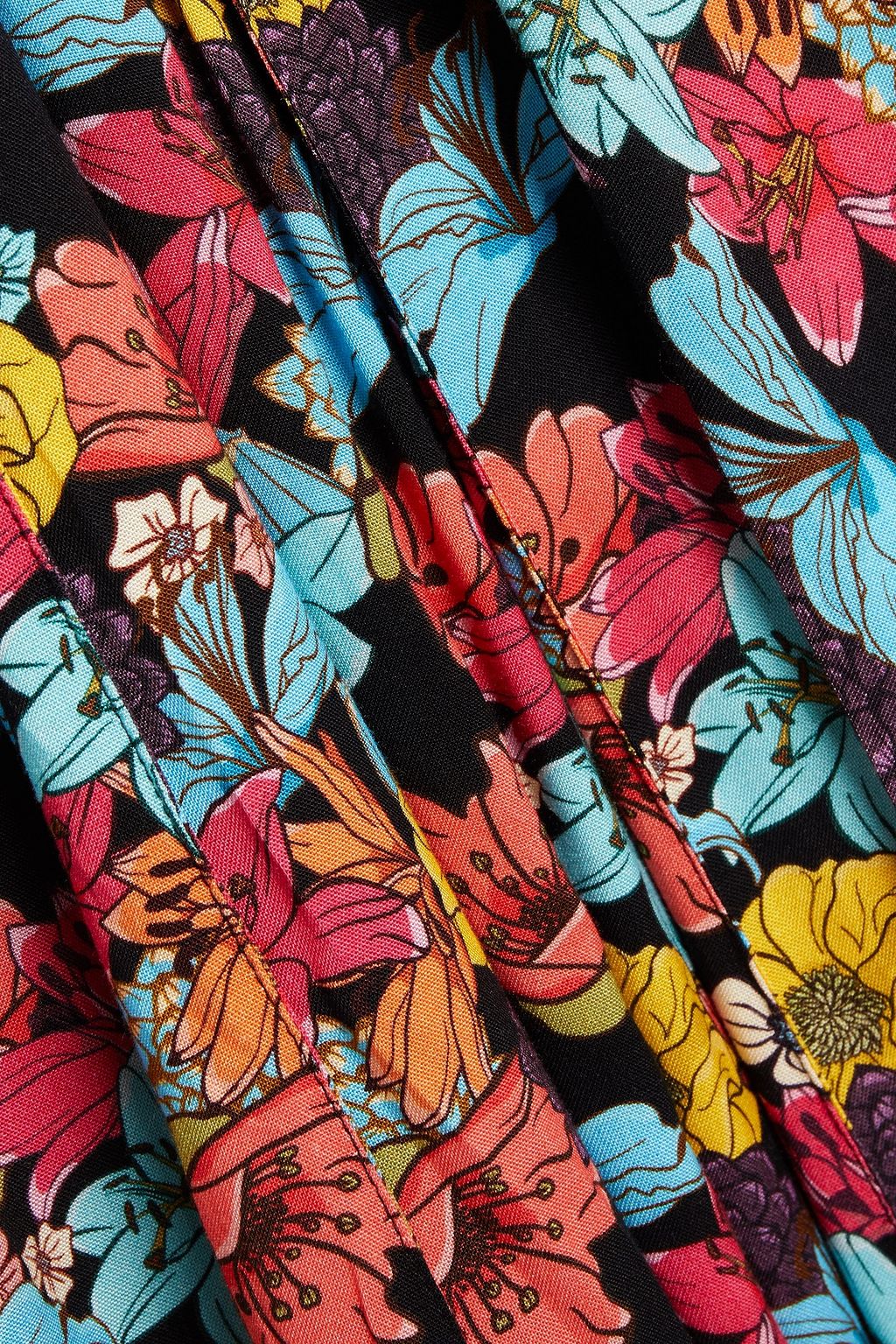 GÜL HÜRGEL Maxikleid aus Webstoff mit Blumenprint und Falten