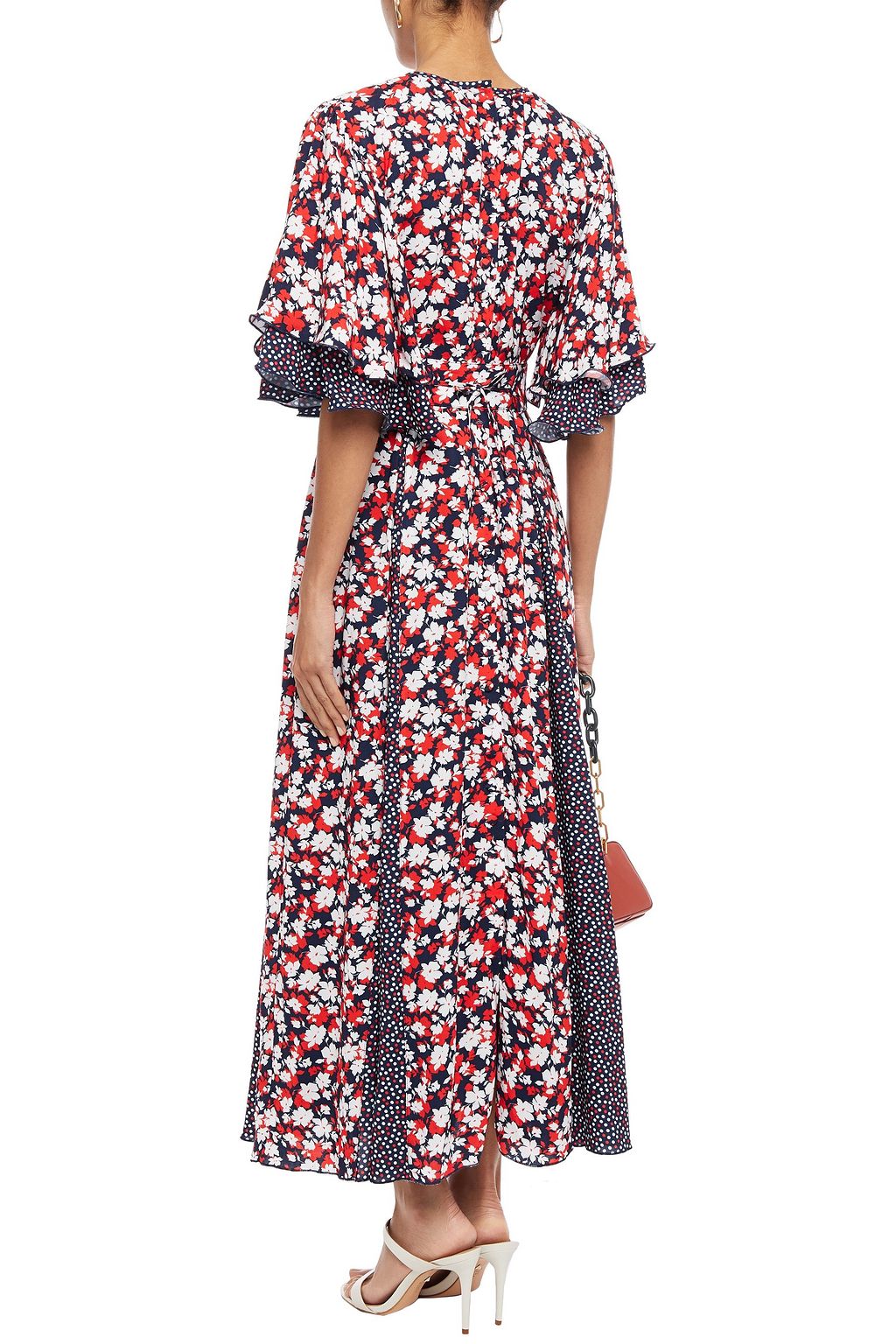 GÜL HÜRGEL Pleated printed woven maxi dress