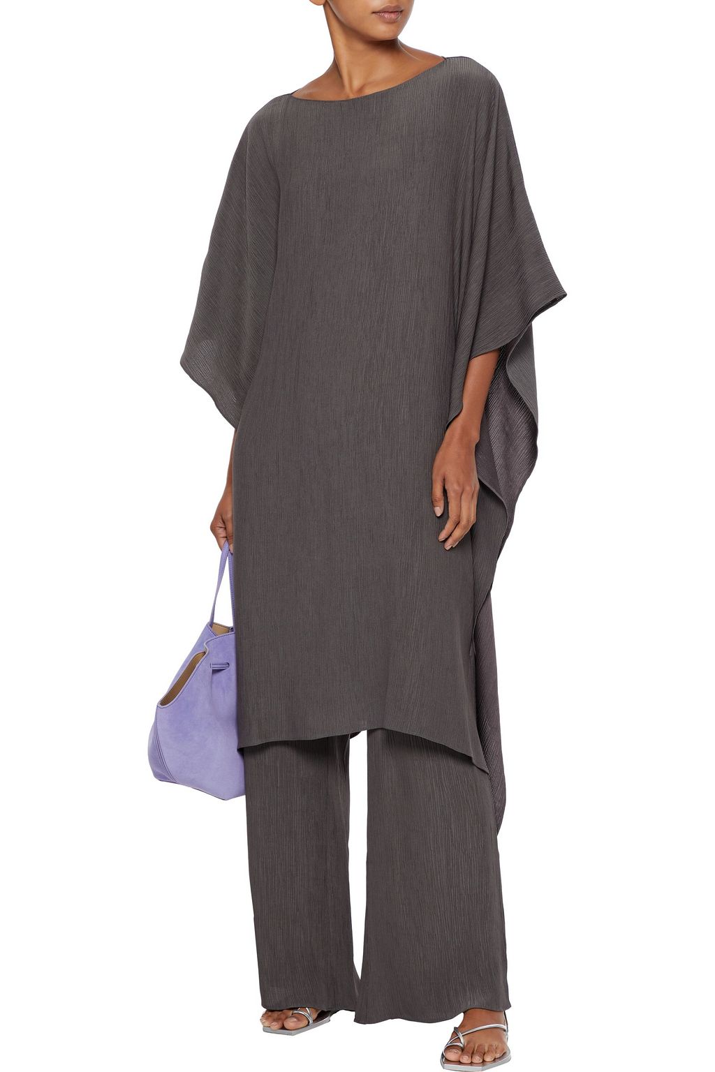 DEVEAUX Arya crinkled-crepe kaftan