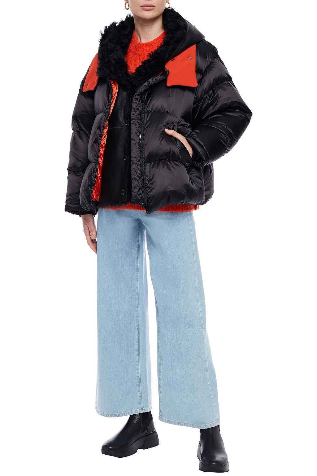 ARMY BY YVES SALOMON Shearling-trimmed quilted shell hooded down jacket