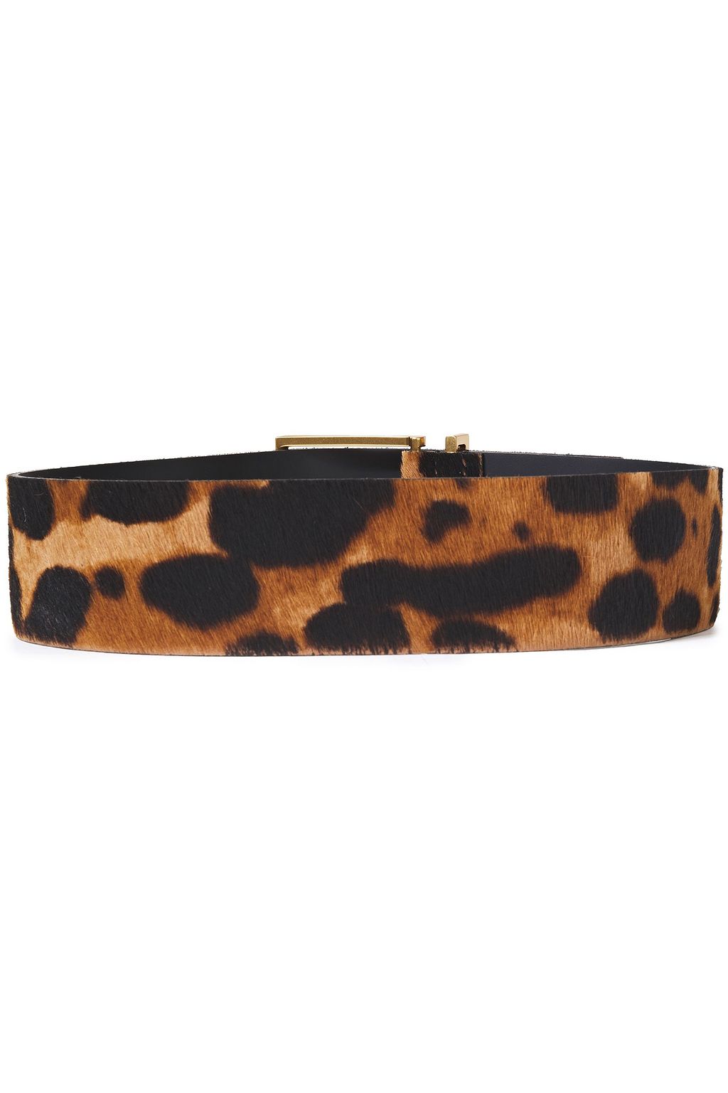 SANDRO Leopard-print calf hair belt