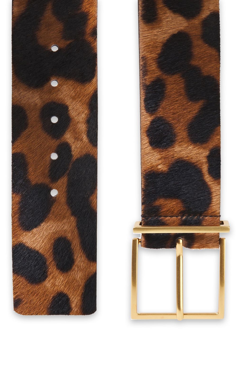 SANDRO Leopard-print calf hair belt