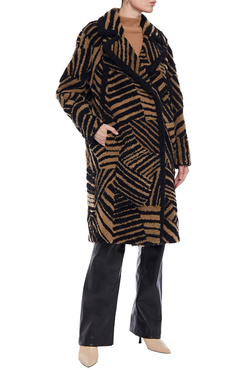 YVES SALOMON Tiger-print shearling coat