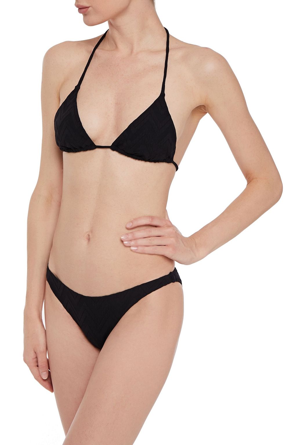 THE UPSIDE Mila embroidered stretch-jacquard low-rise bikini briefs