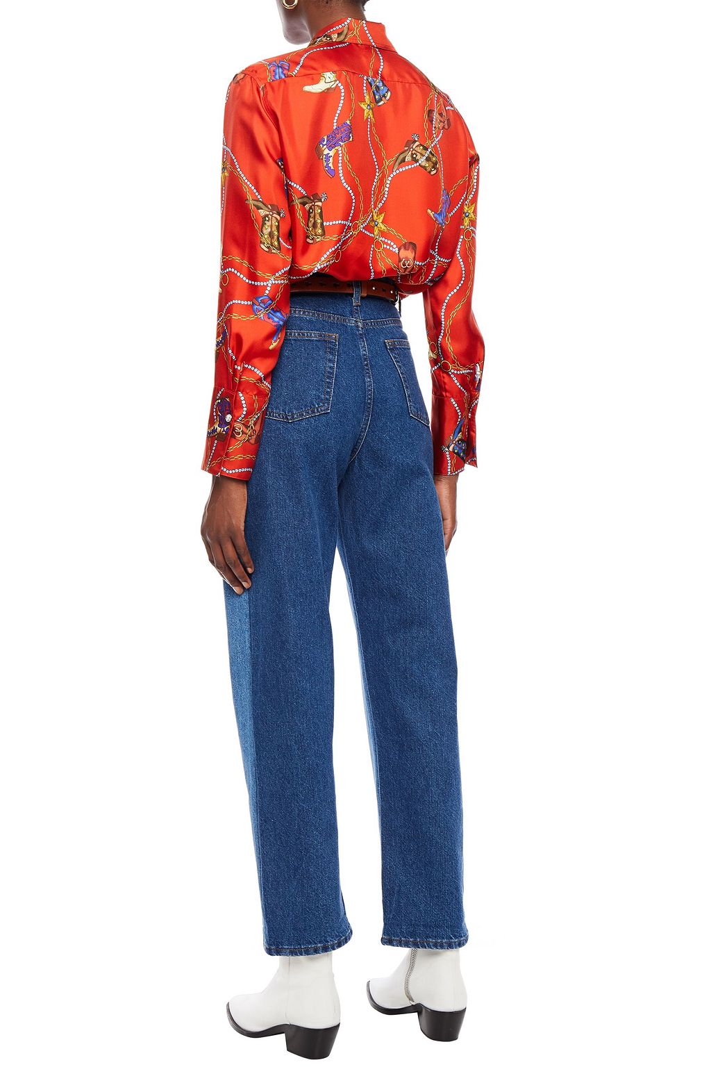 two tone high waisted jeans