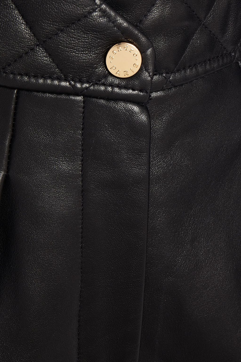 SANDRO Cena quilted leather shorts