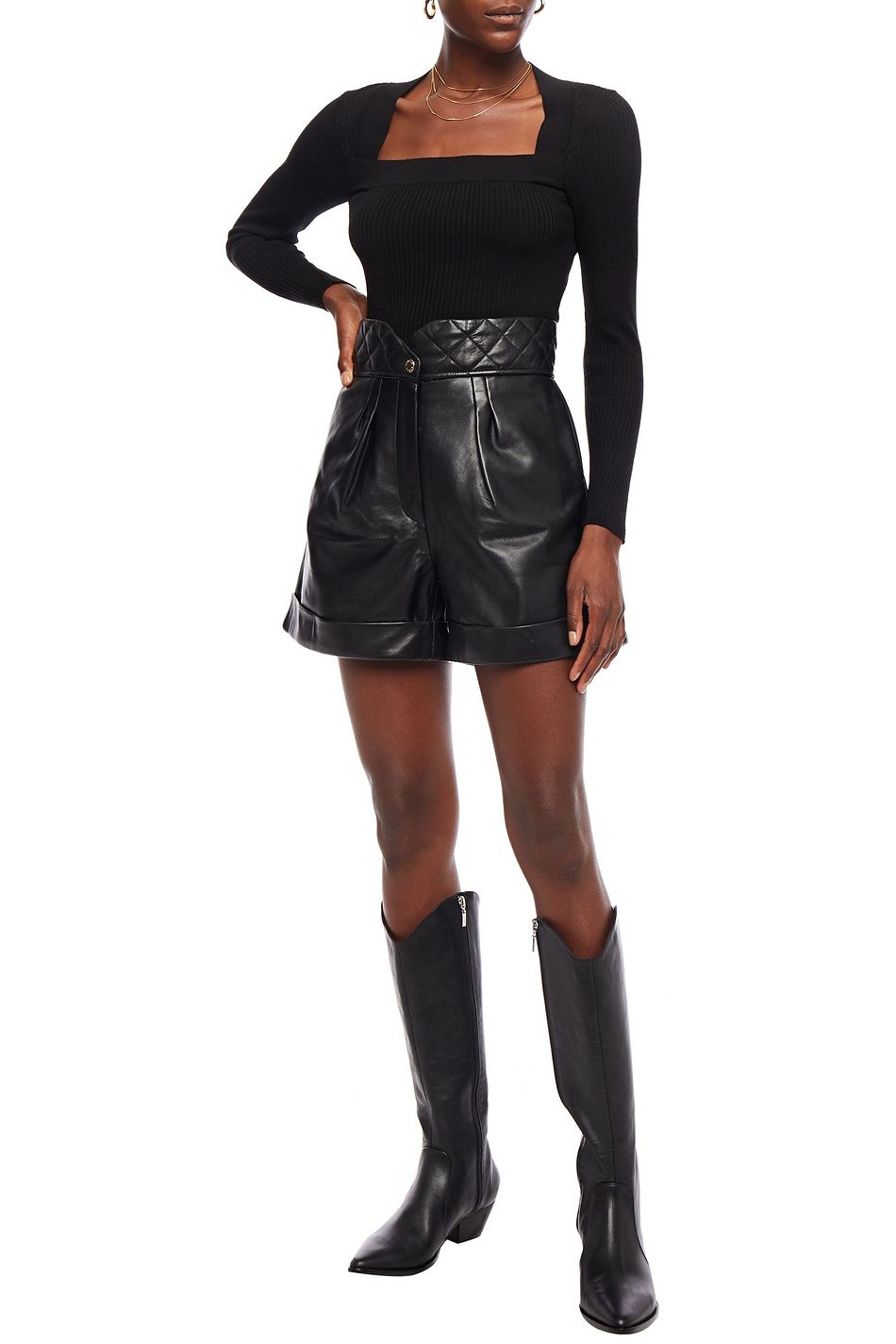 sandro leather shorts