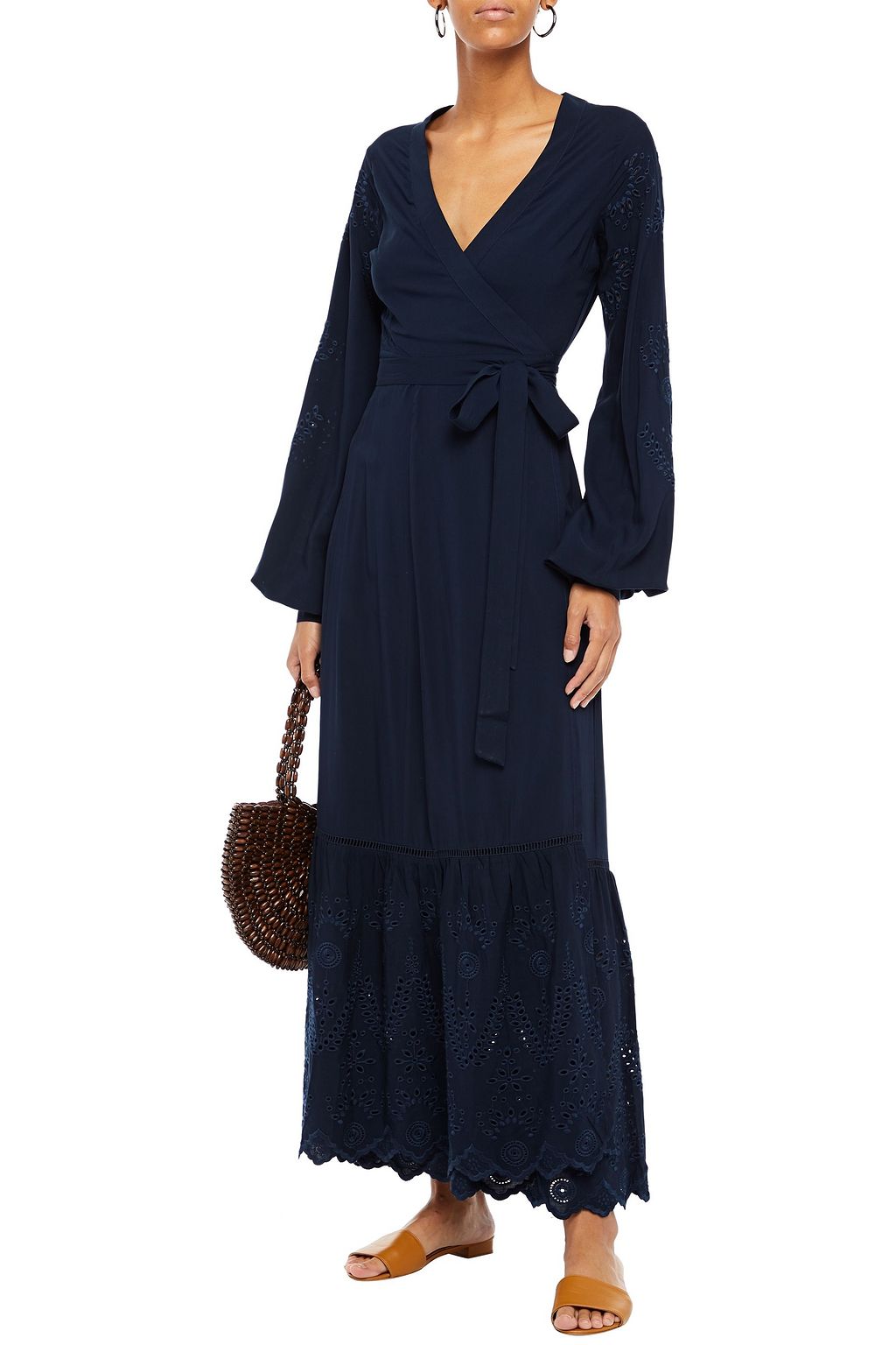 THE UPSIDE Kate broderie anglaise maxi wrap dress