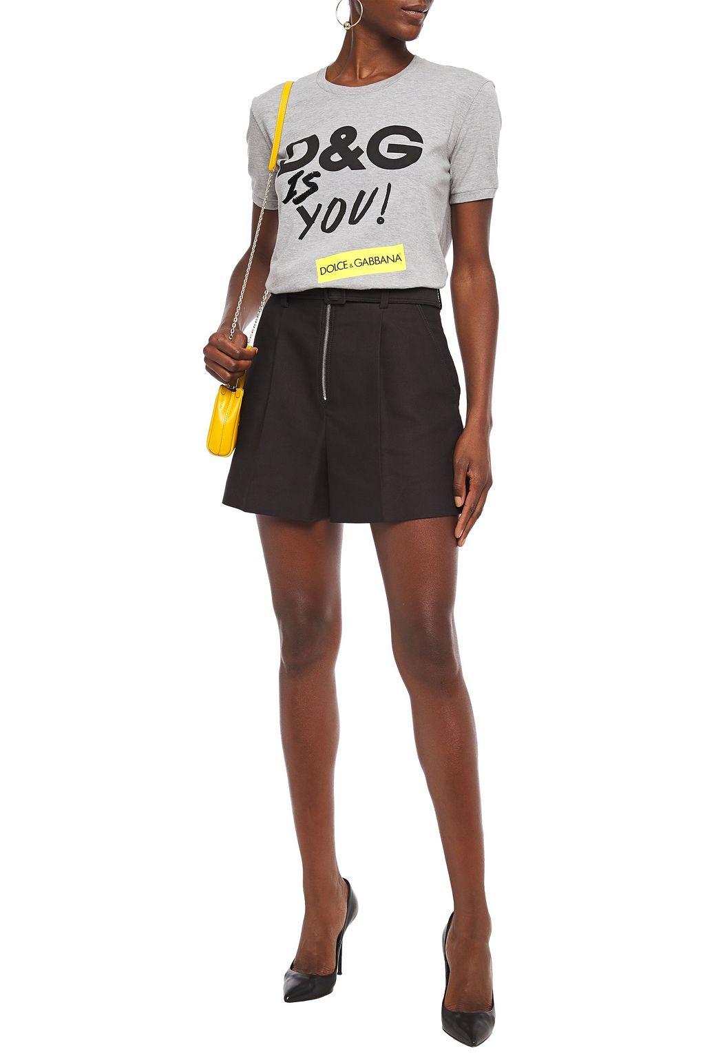 DOLCE&GABBANA アップリケ付き プリント コットンジャージー Tシャツ