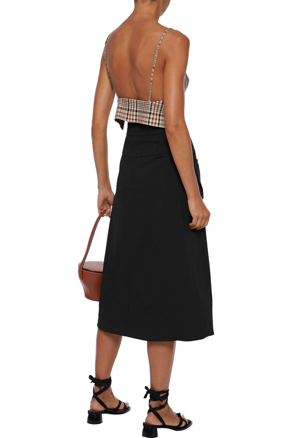 NICHOLAS Button-detailed twill midi skirt