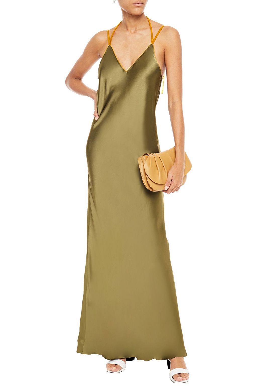 HELMUT LANG Open-back satin slip dress