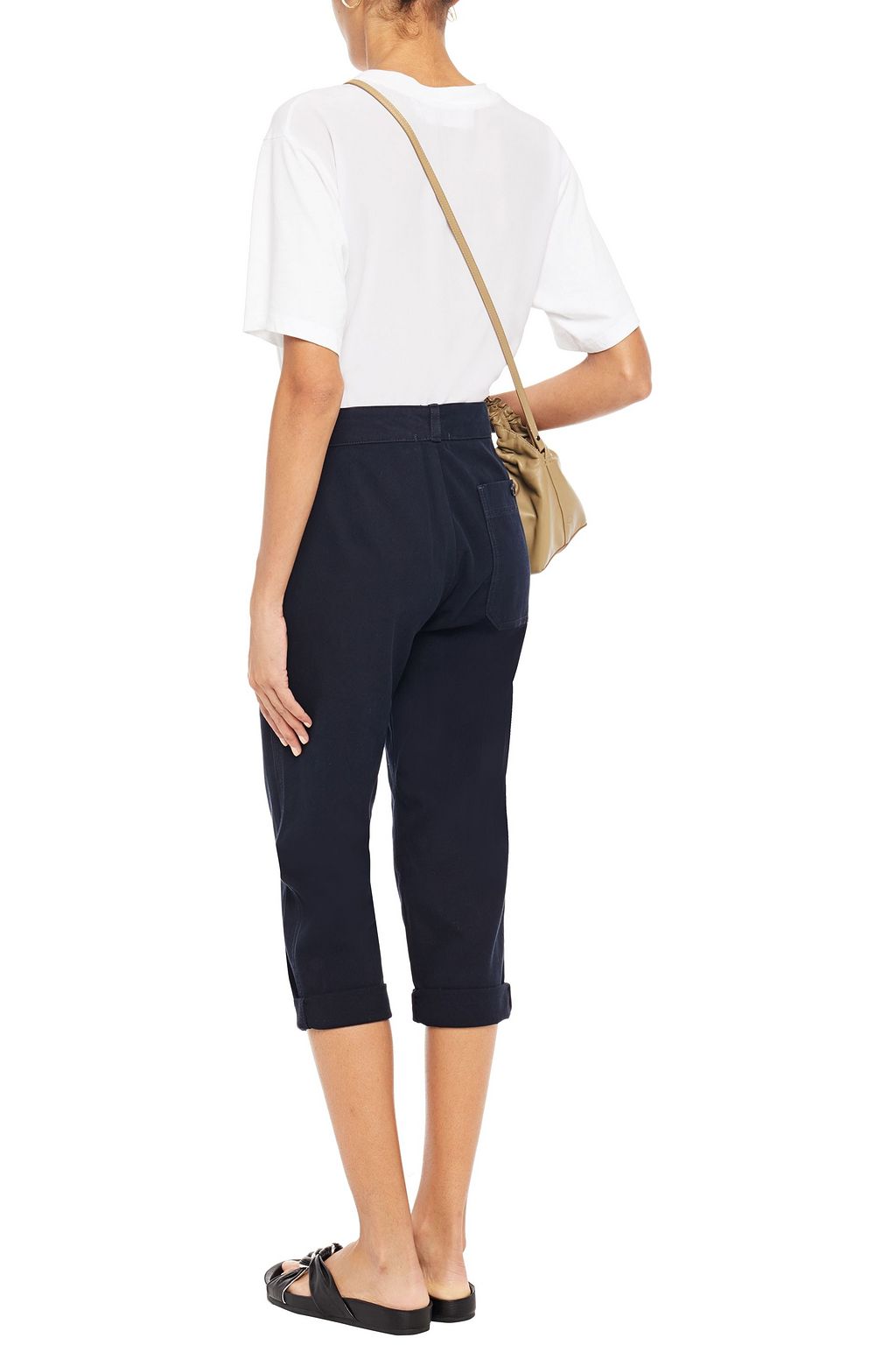 JAMES PERSE Cropped cotton-blend twill tapered pants