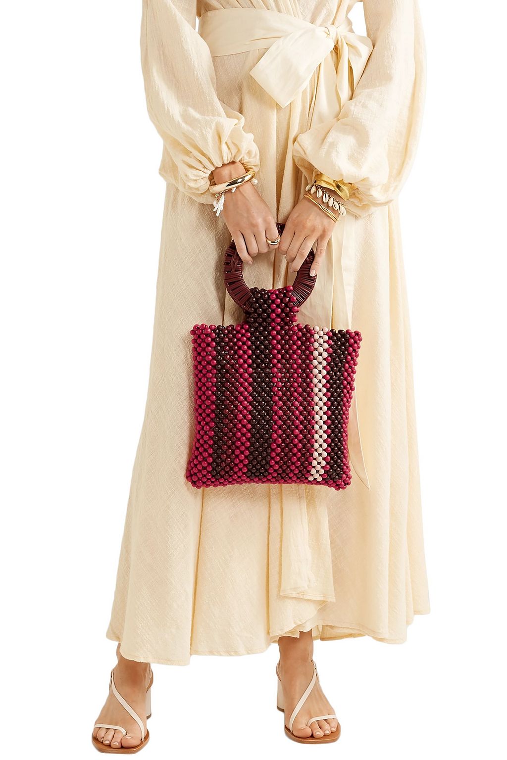 ULLA JOHNSON Arusi rattan-trimmed beaded tote