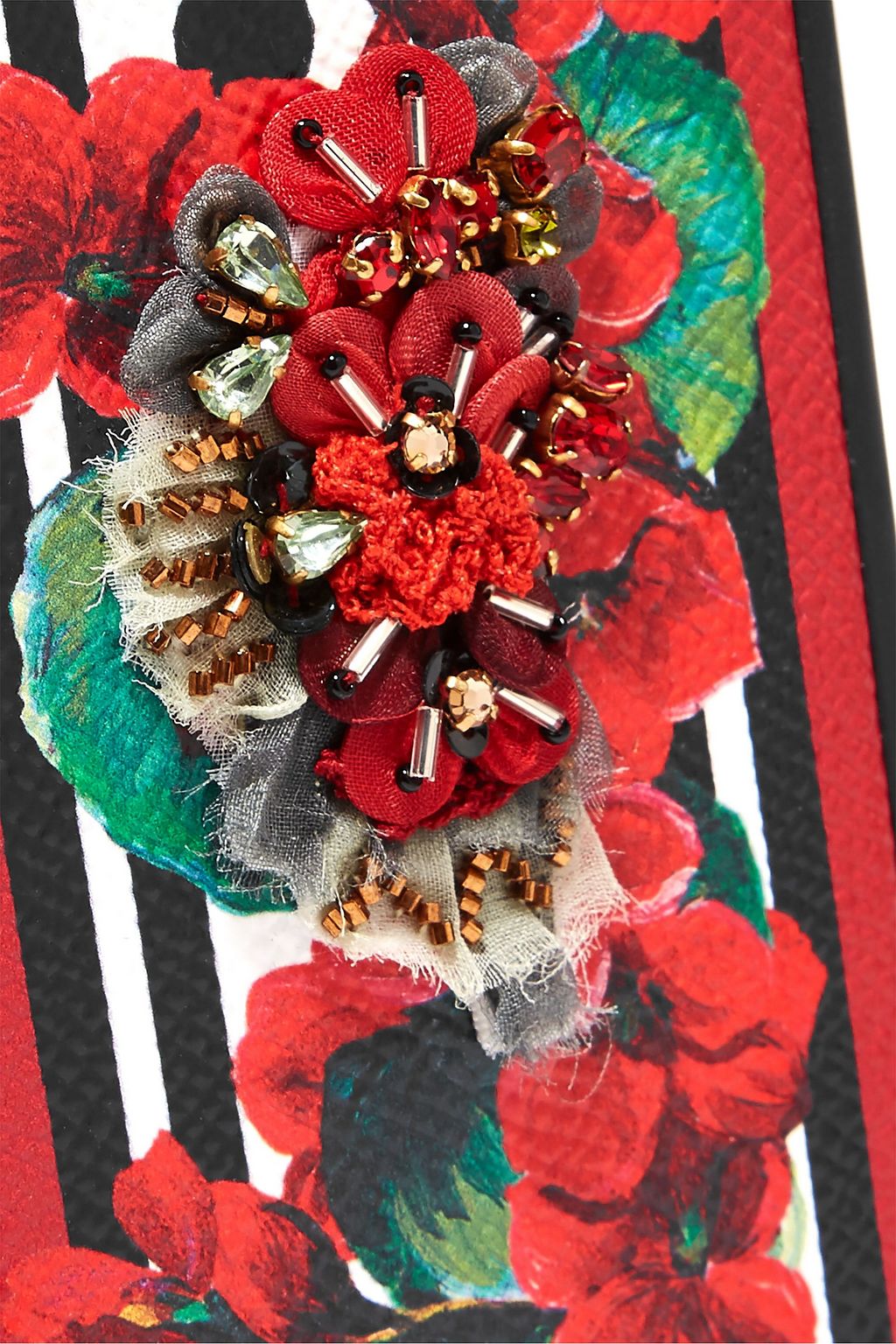 DOLCE&GABBANA Embellished printed textured-leather iPhone X case