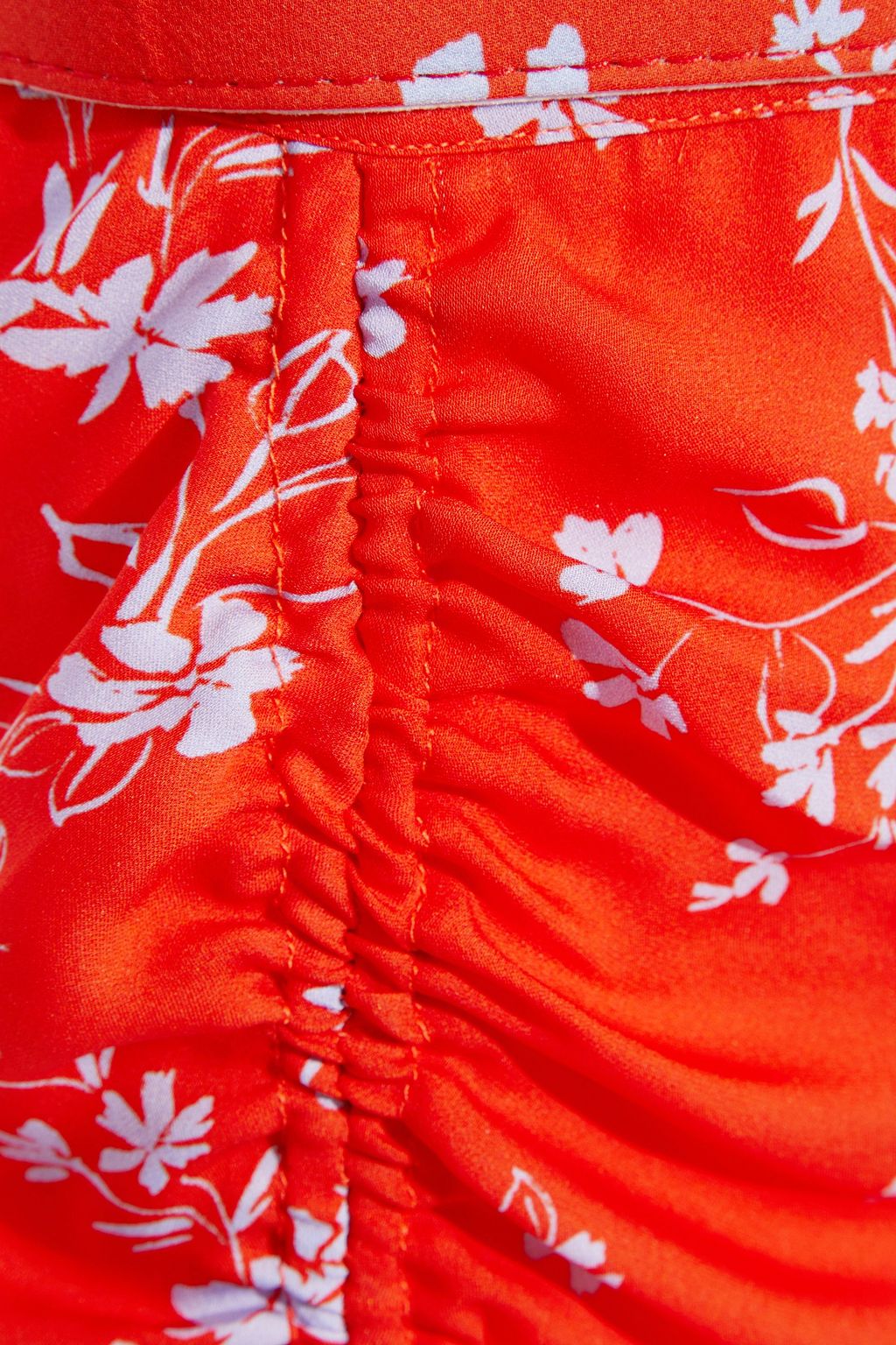 NICHOLAS Belted ruched printed silk crepe de chine midi skirt