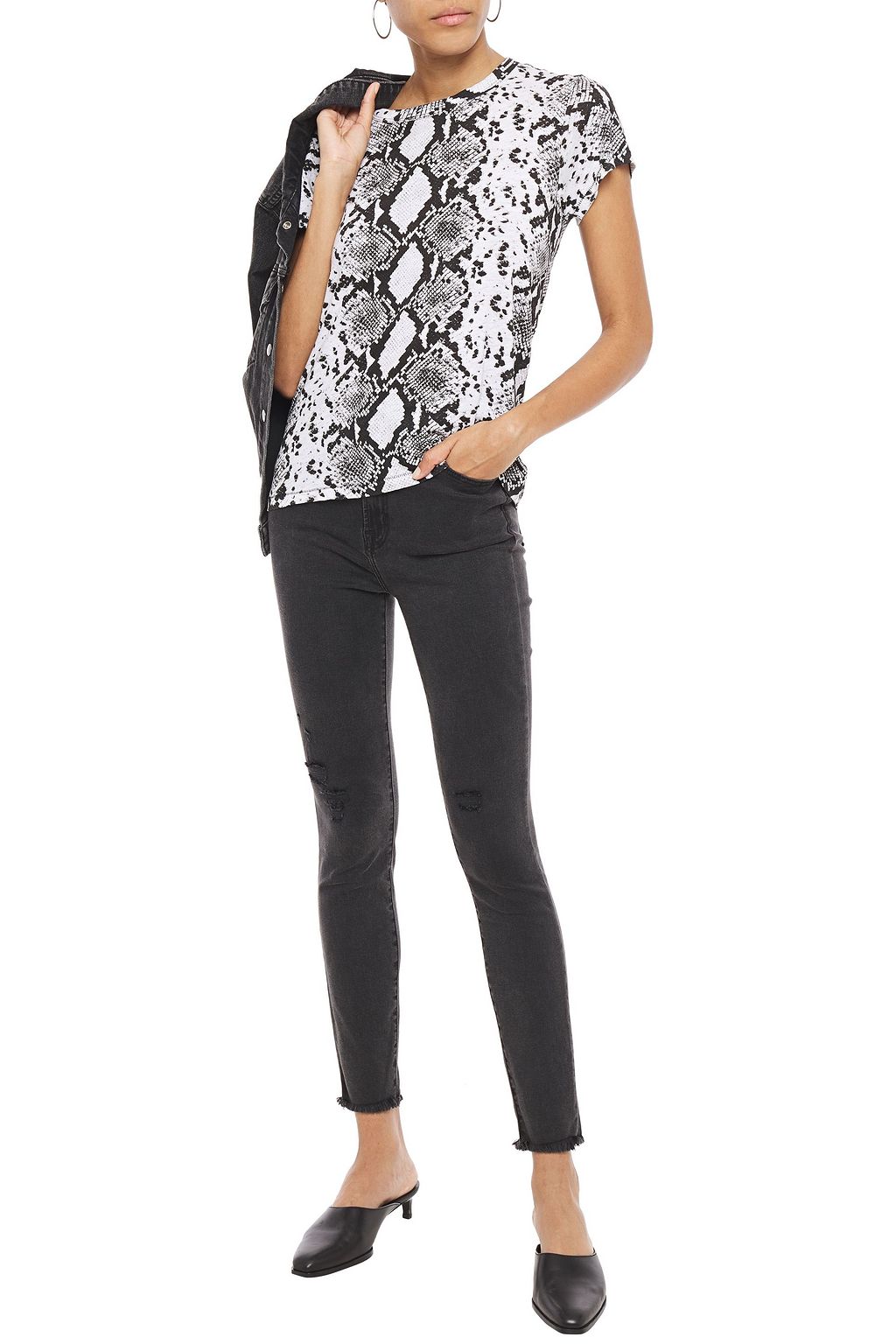 J BRAND Leenah distressed high-rise skinny jeans