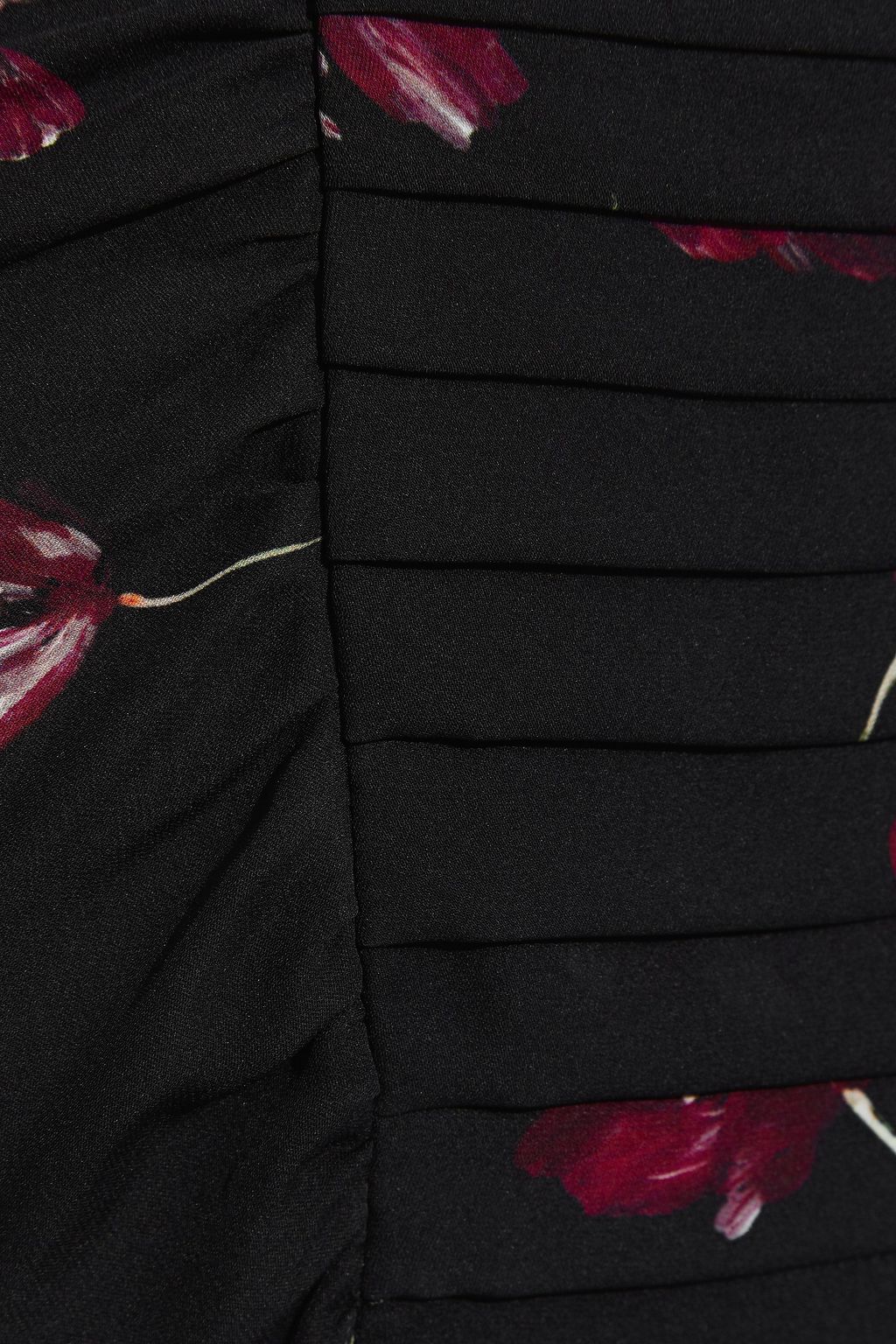 NICHOLAS Pintucked floral-print silk crepe de chine midi skirt
