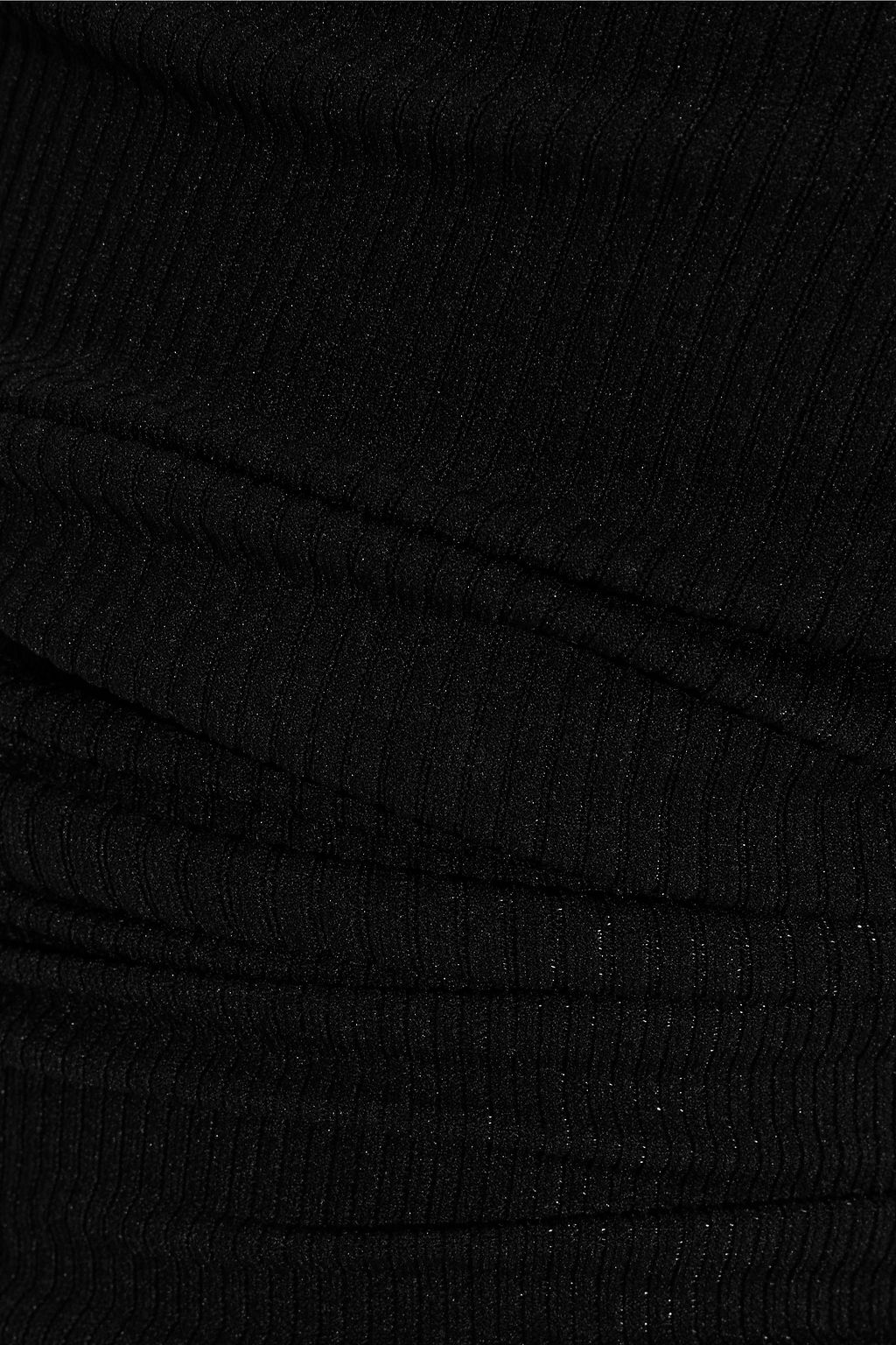 ACNE STUDIOS Paneled leather and ribbed knit flared pants