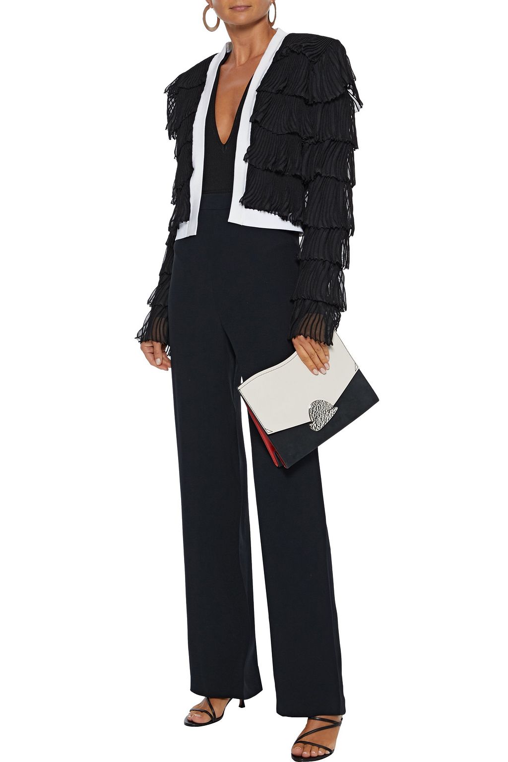 BALMAIN Crepe wide-leg pants