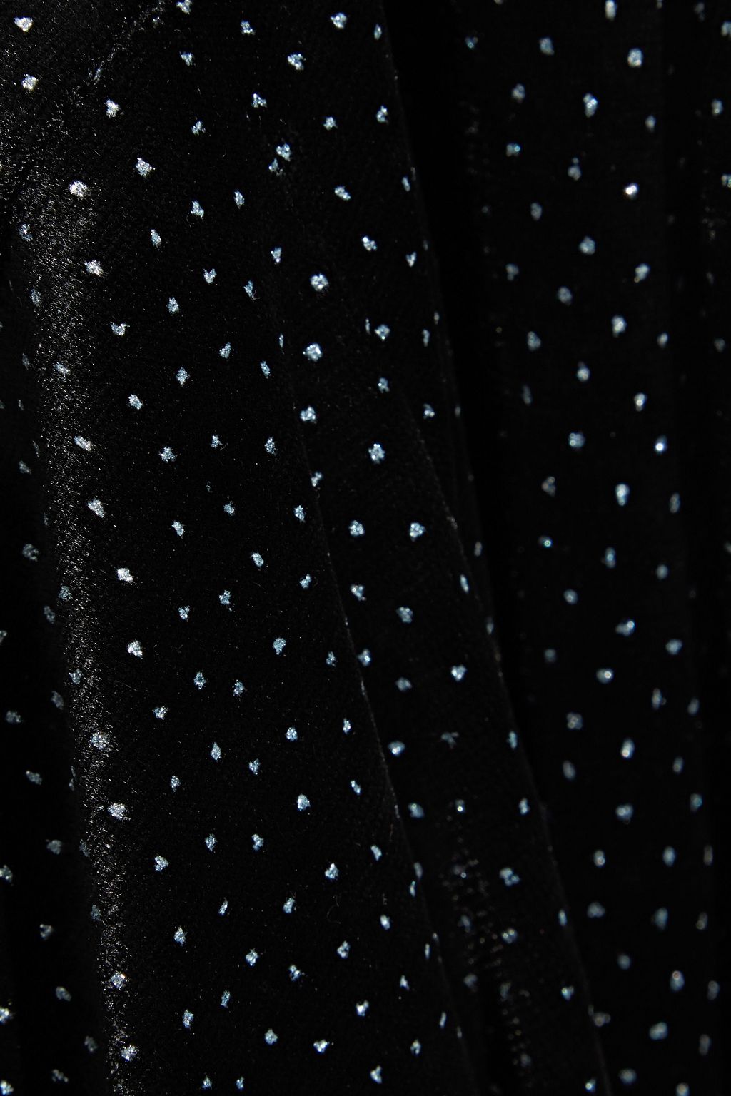 BALMAIN Flared glittered velour halterneck jumpsuit