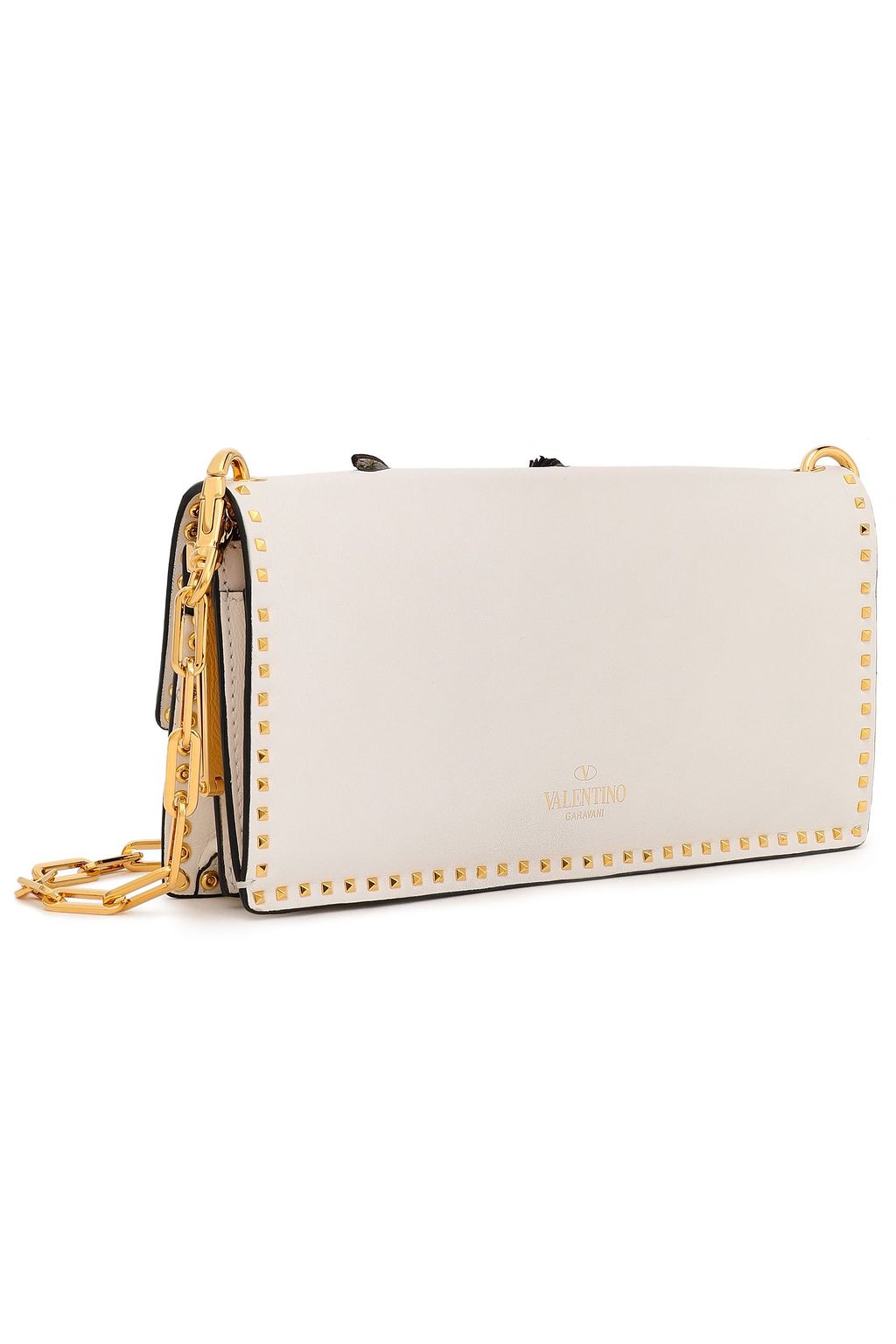 VALENTINO GARAVANI Rockstud appliquéd leather shoulder bag