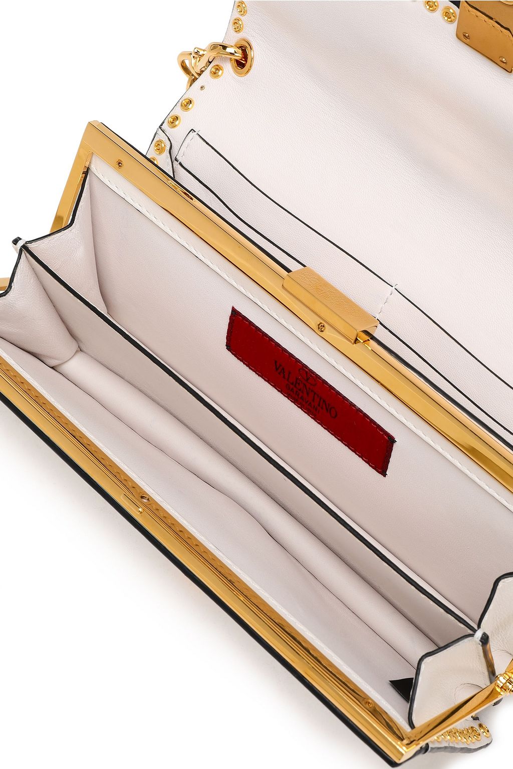 VALENTINO GARAVANI Rockstud appliquéd leather shoulder bag