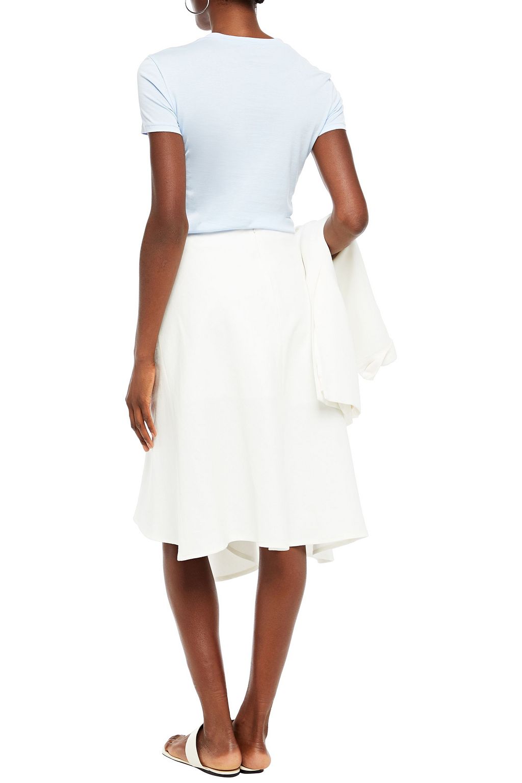 VINCE. Asymmetric linen and cotton-blend twill skirt