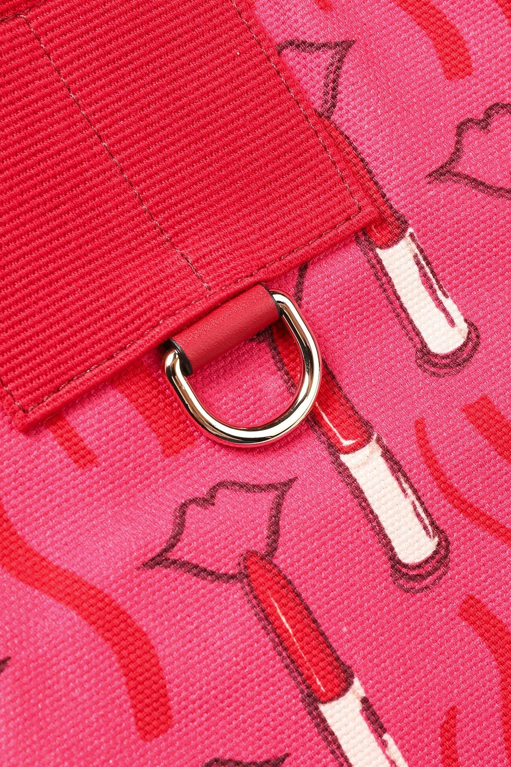 VALENTINO GARAVANI Leather-trimmed studded printed canvas tote