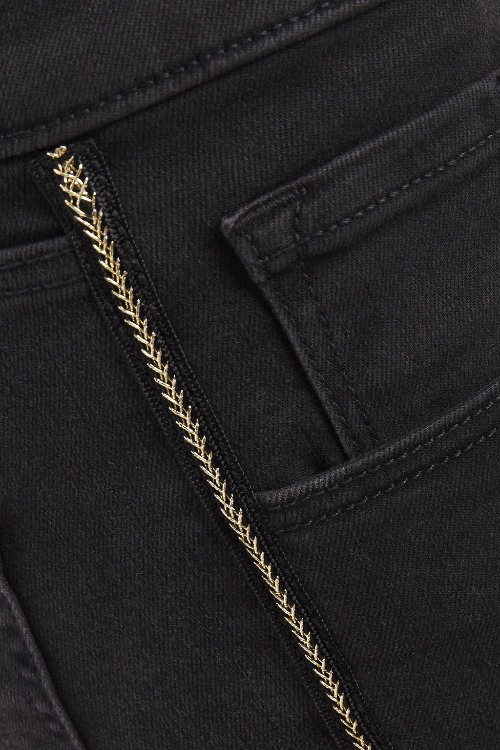 J BRAND Leenah metallic-trimmed high-rise skinny jeans