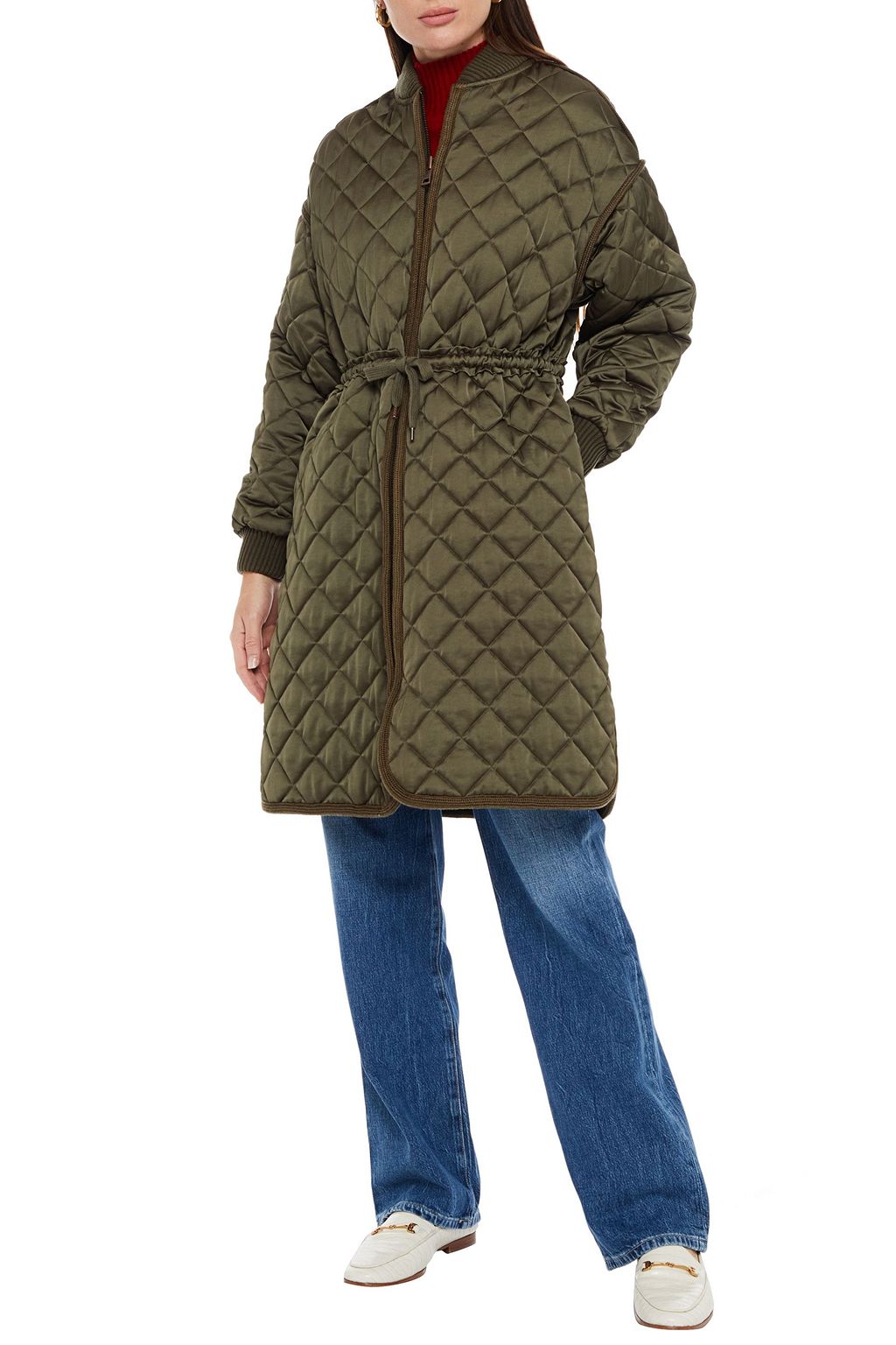 SEE BY CHLOÉ Belted quilted satin coat