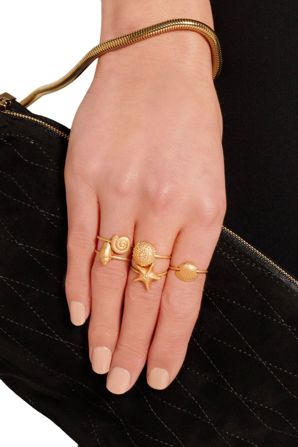 VALENTINO GARAVANI Set of five gold-tone rings