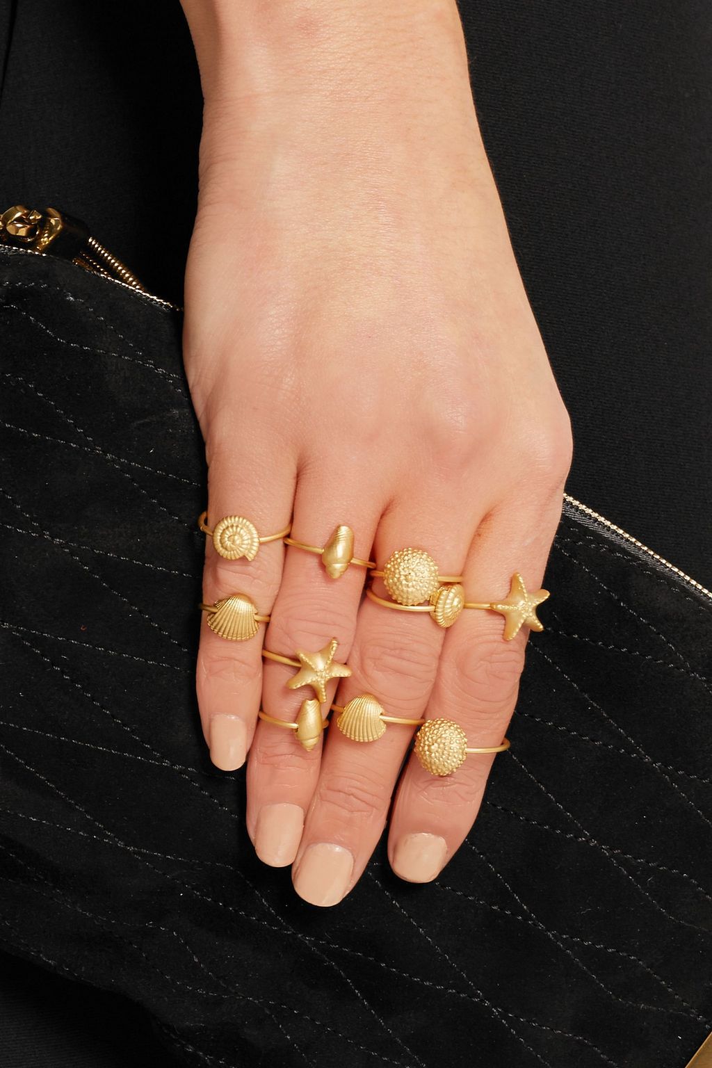 VALENTINO GARAVANI Set of five gold-tone rings