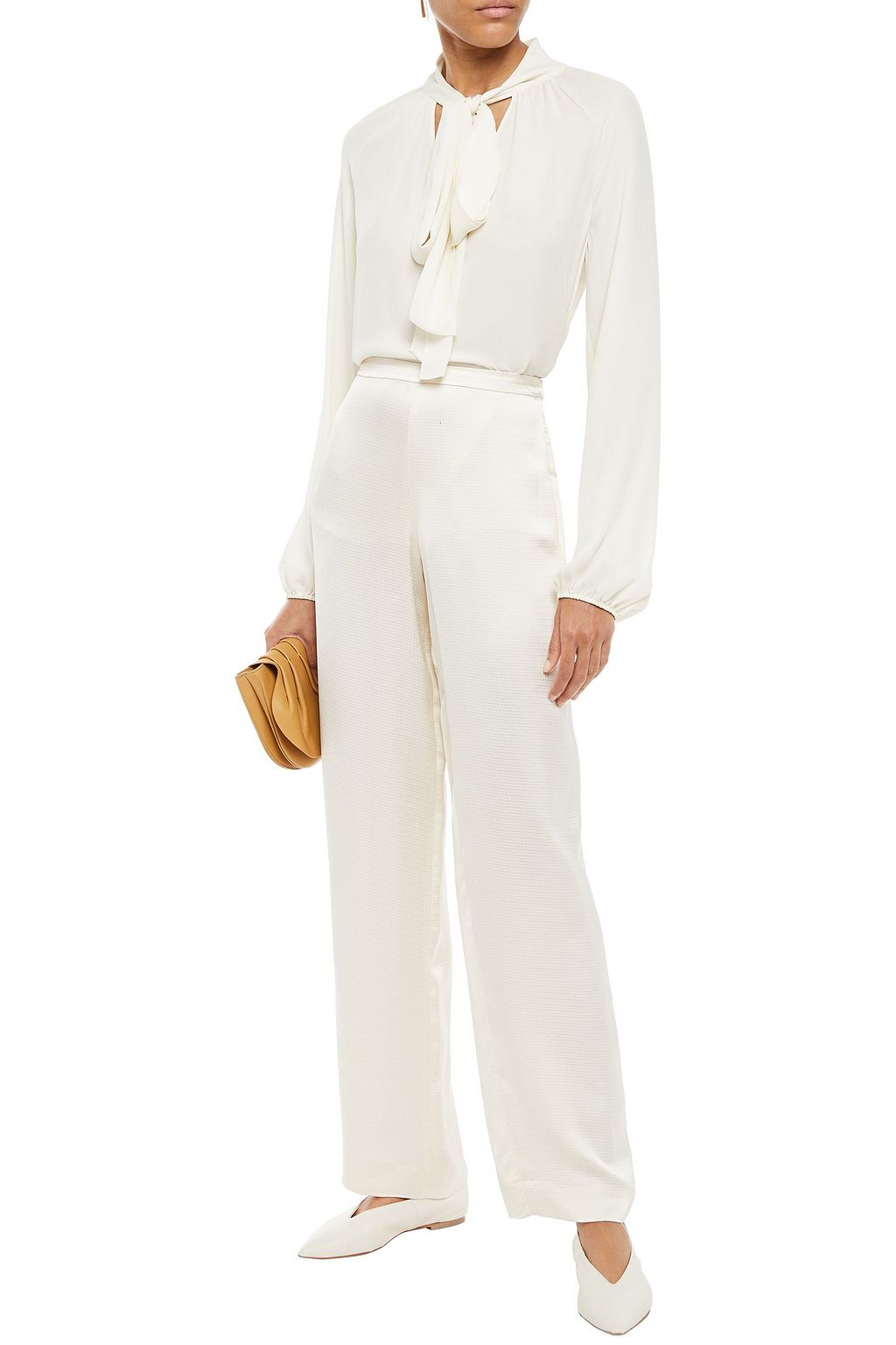 THEORY Hammered-satin straight-leg pants