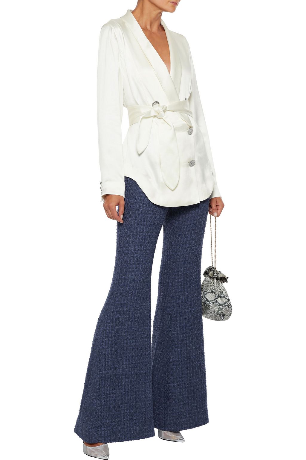 BALMAIN Bouclé-tweed flared pants