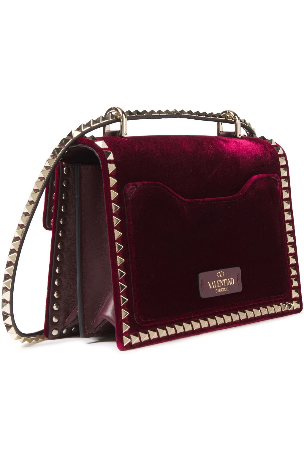 VALENTINO GARAVANI Studded velvet shoulder bag