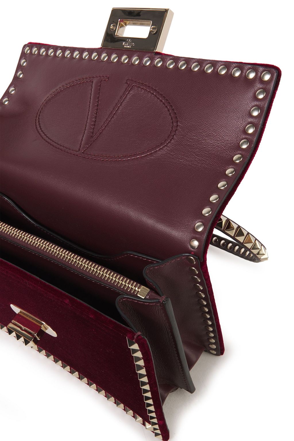 VALENTINO GARAVANI Studded velvet shoulder bag