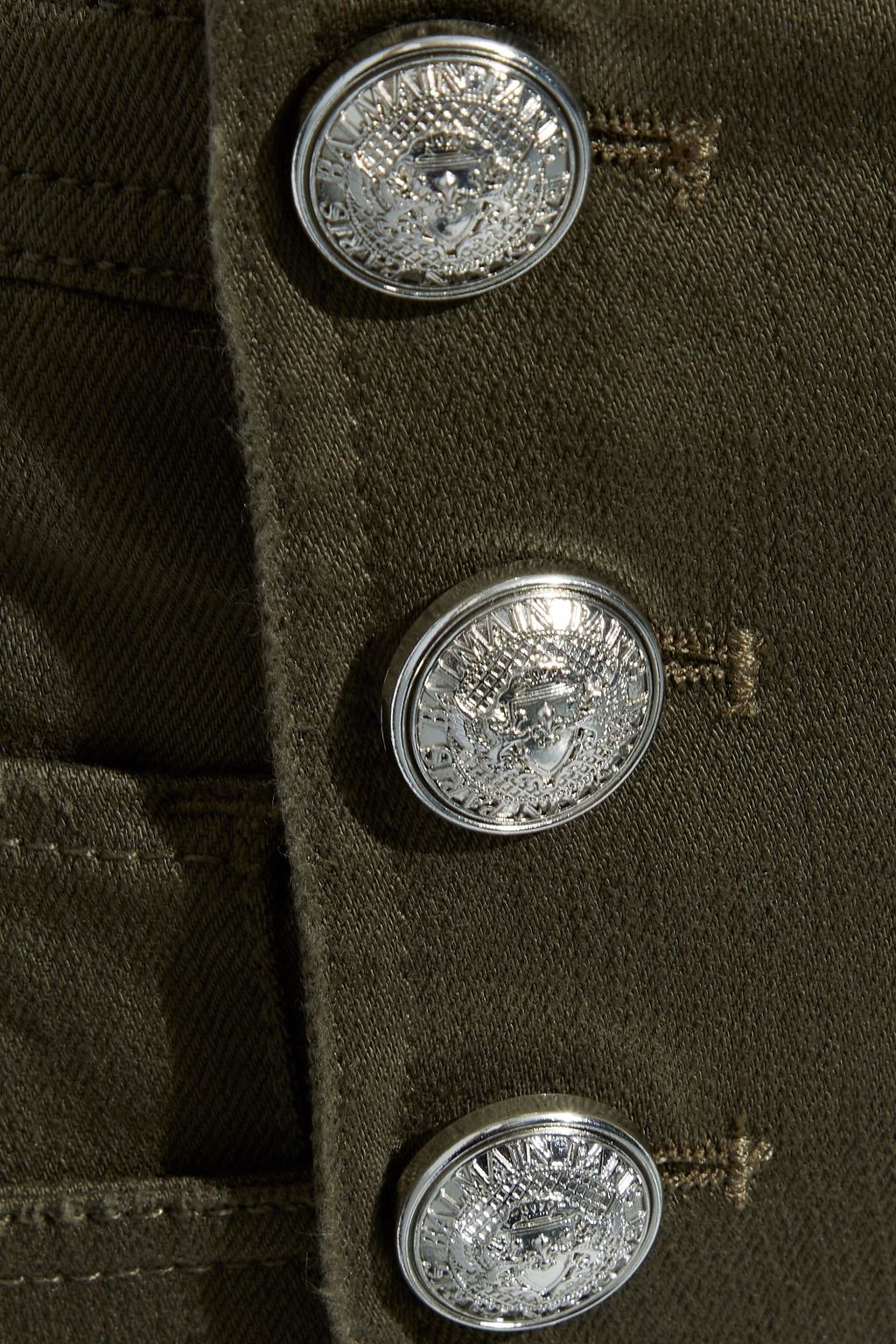BALMAIN Button-detailed stretch-cotton twill skinny pants
